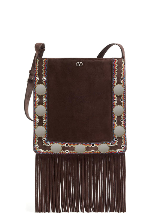 NELLCÔTE SUEDE SHOULDER BAG WITH FRINGES