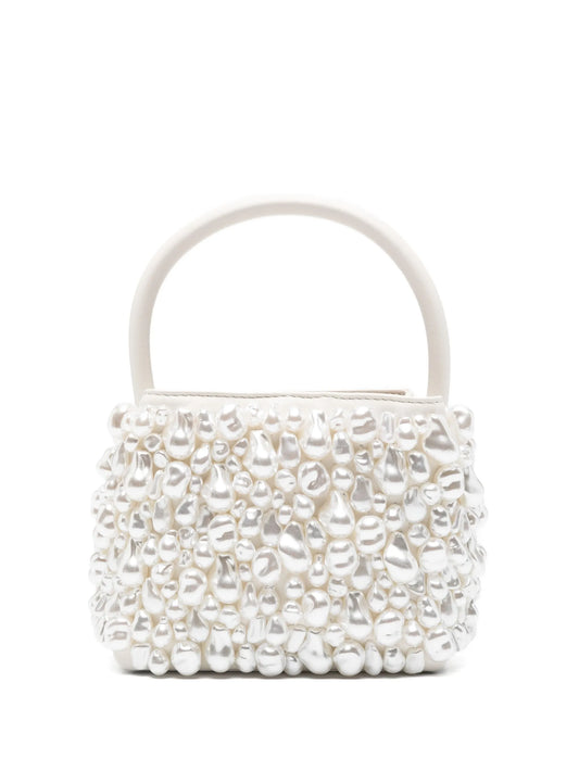 Solene pearl-embellished top handle bag