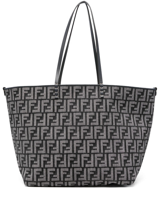 large Roll denim FF-jacquard tote bag