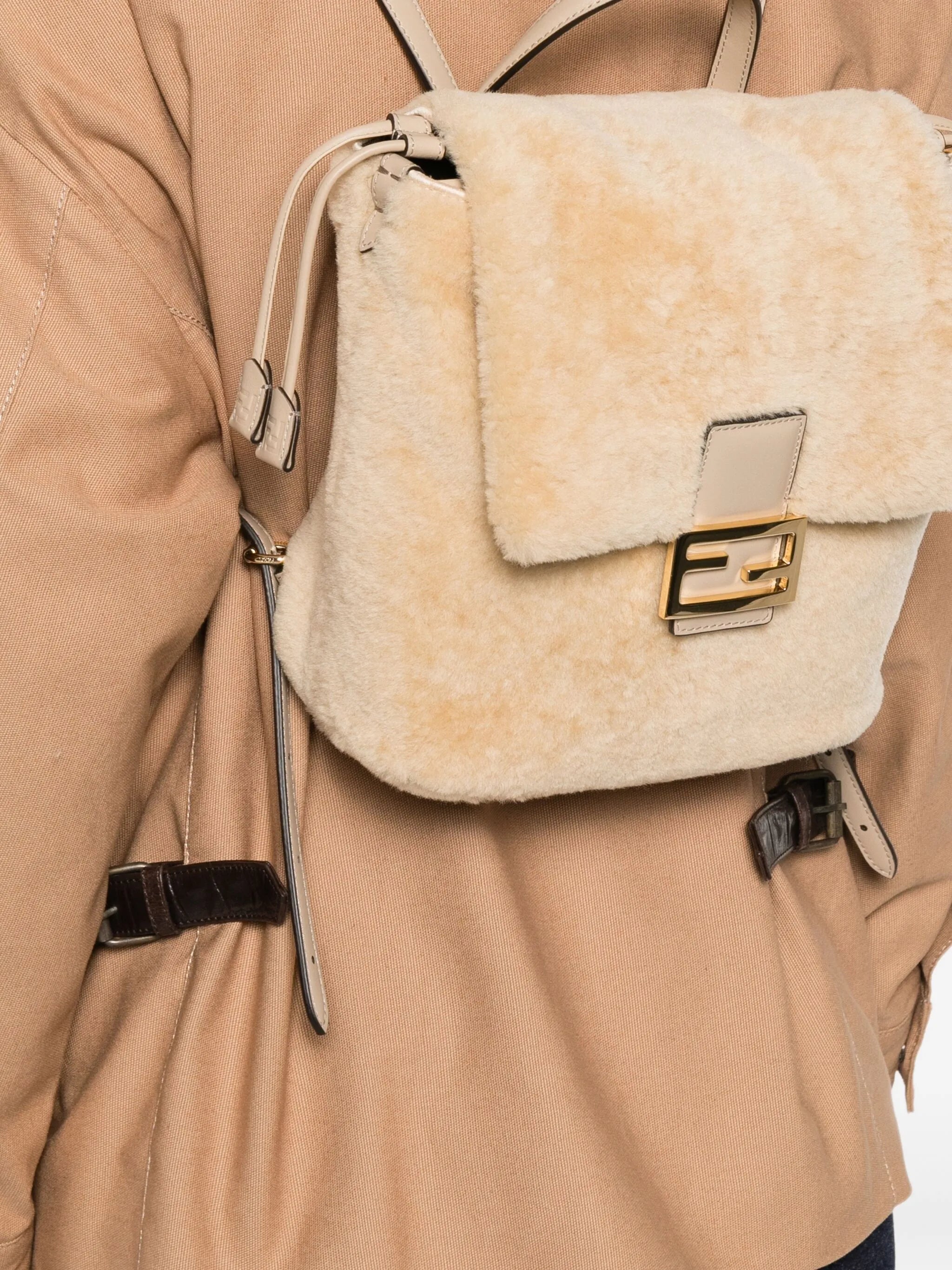 shearling backpack