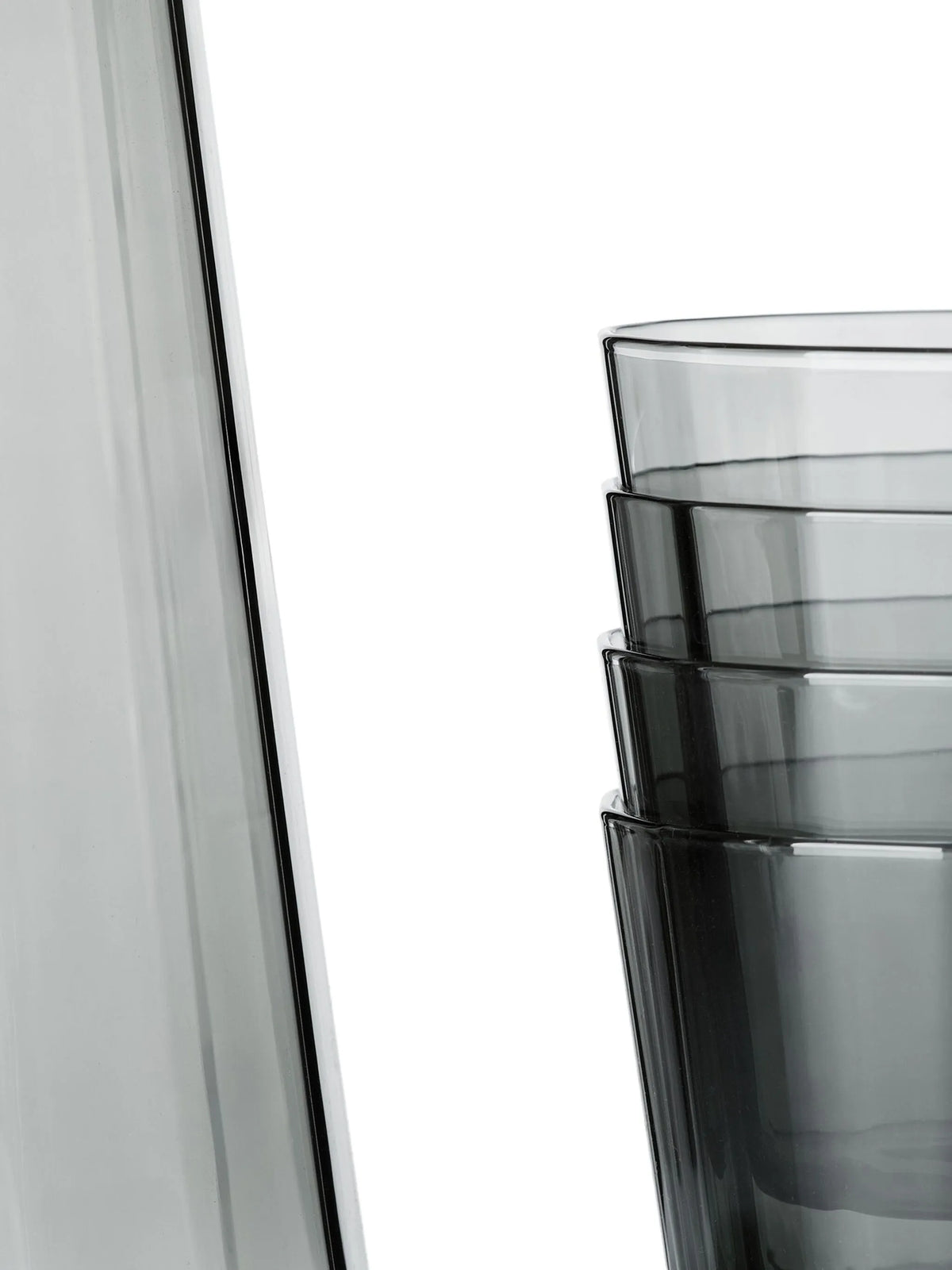 fade glass carafe & 4 tumblers set smoke