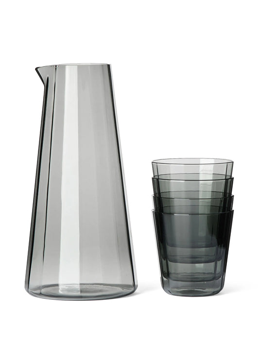 fade glass carafe & 4 tumblers set smoke