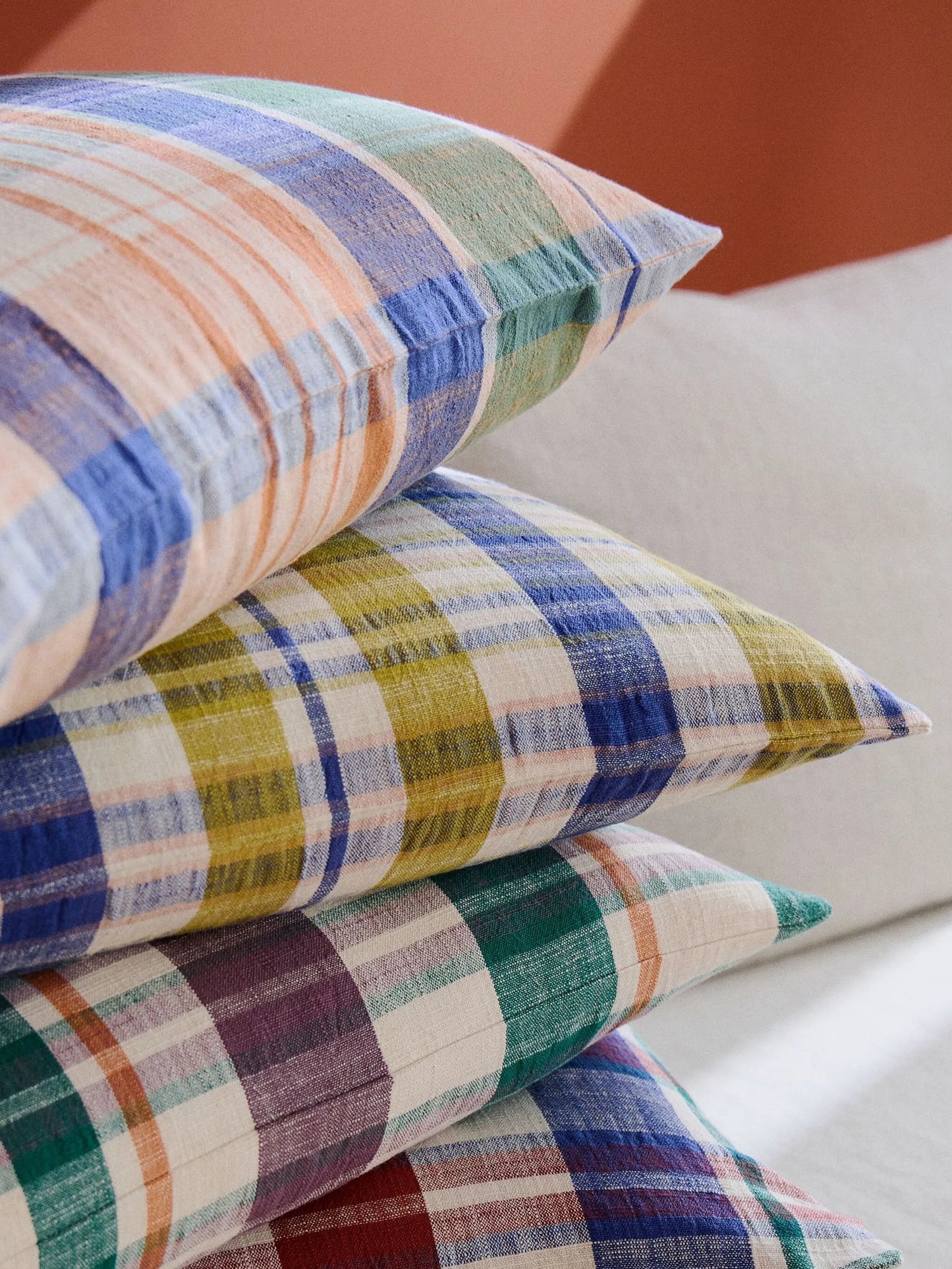 Marabar checked-pattern cushion