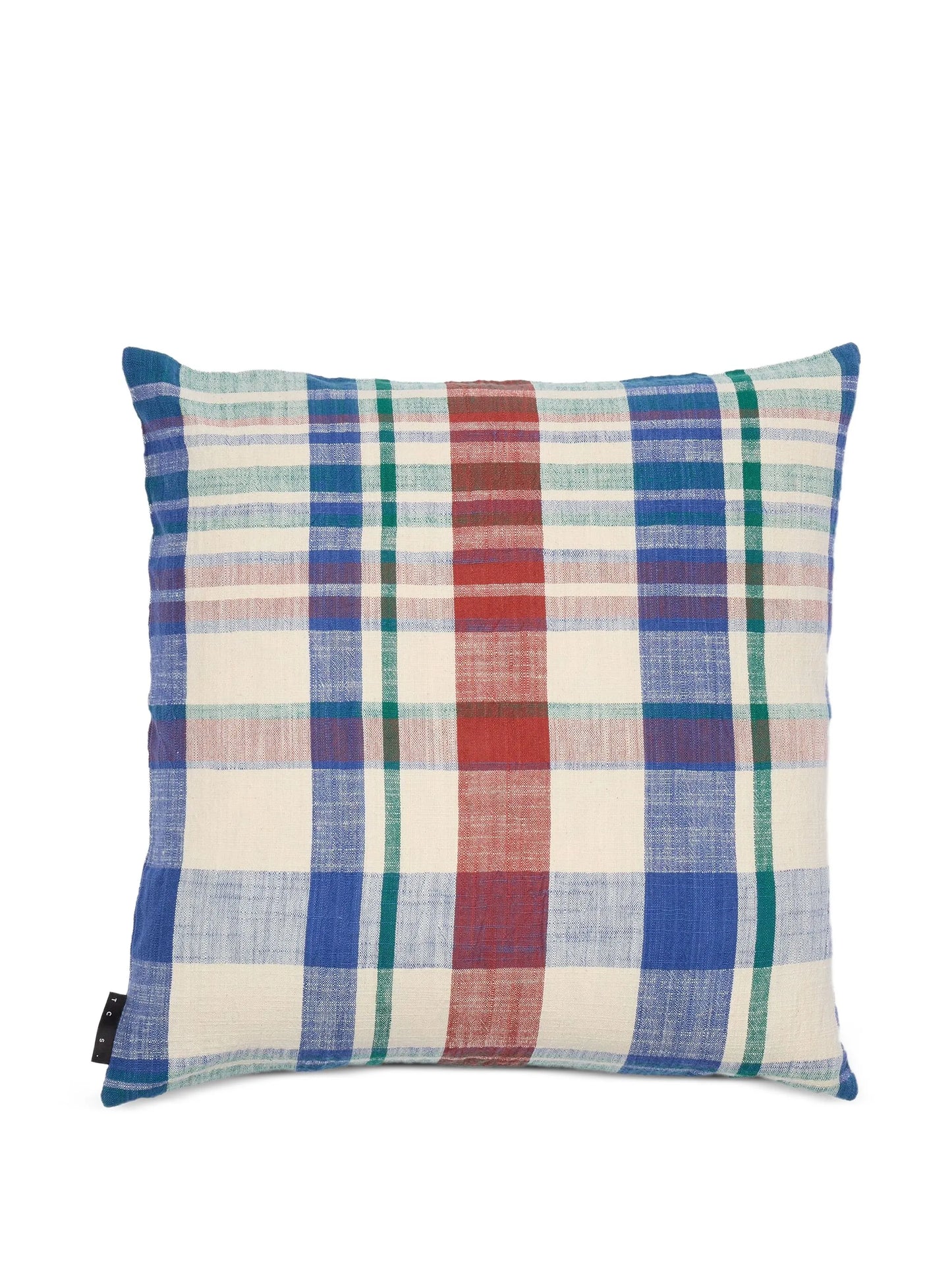Marabar checked-pattern cushion