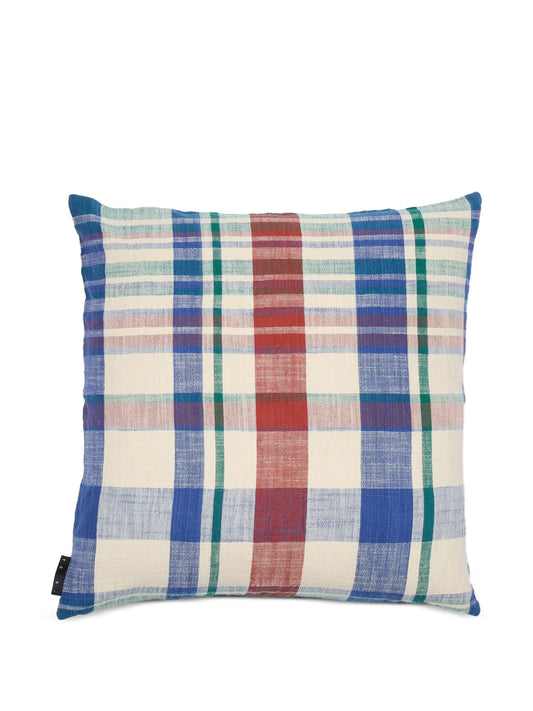 Marabar checked-pattern cushion