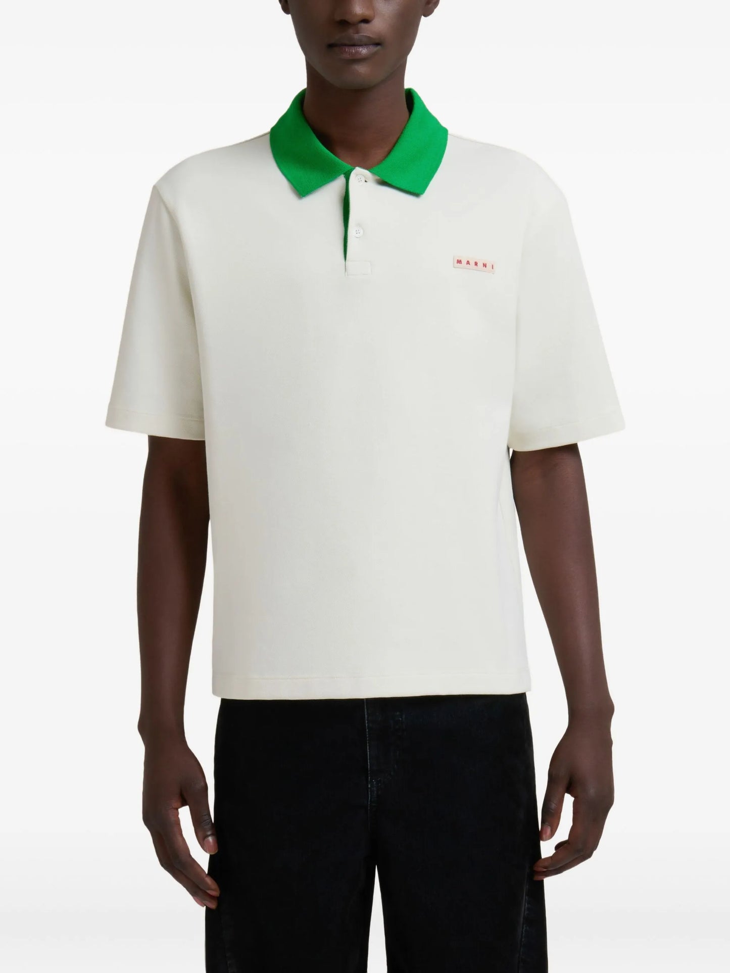 contrasting-collar polo shirt