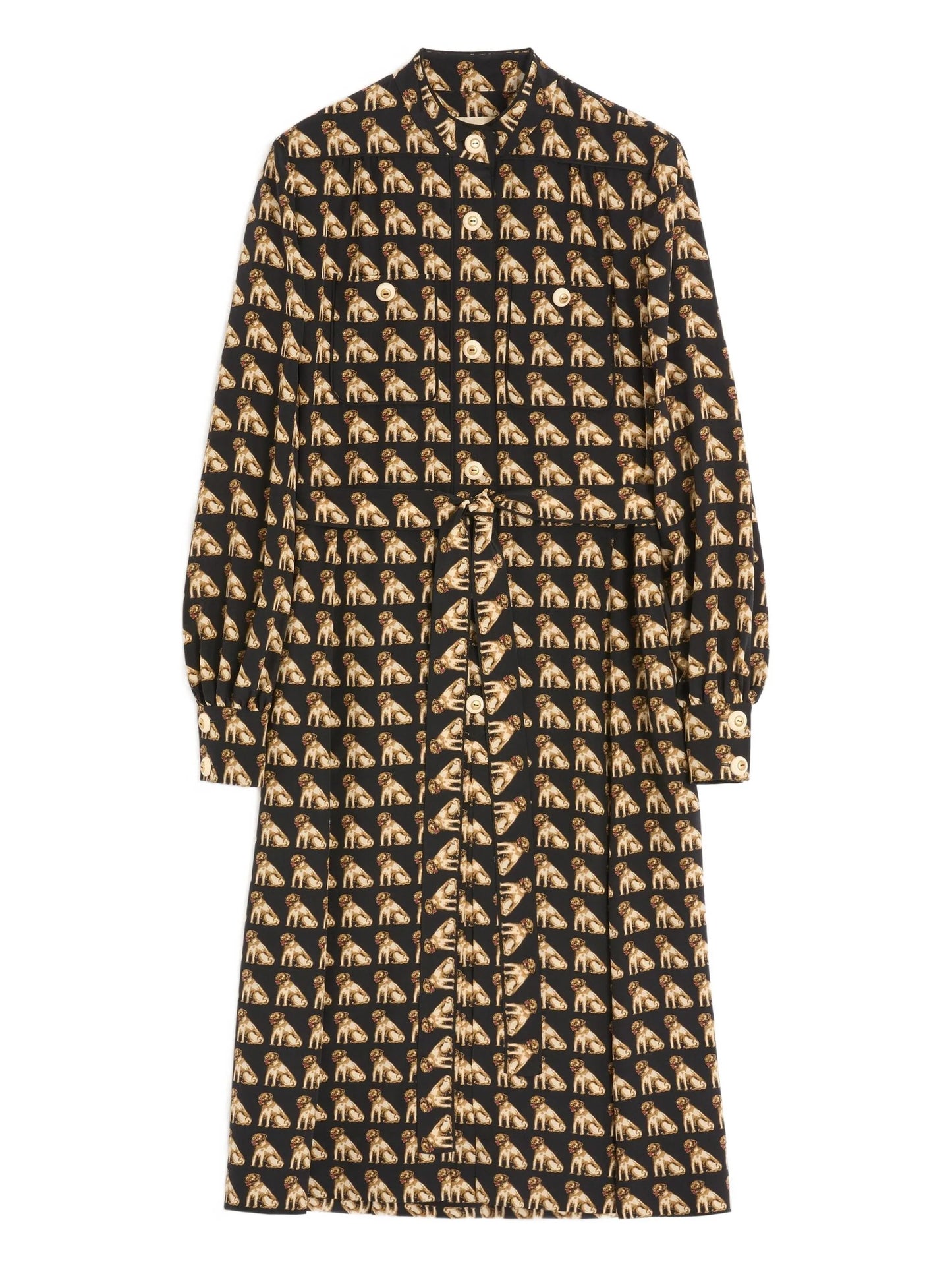 Petit Charles-print crepe de chine midi dress