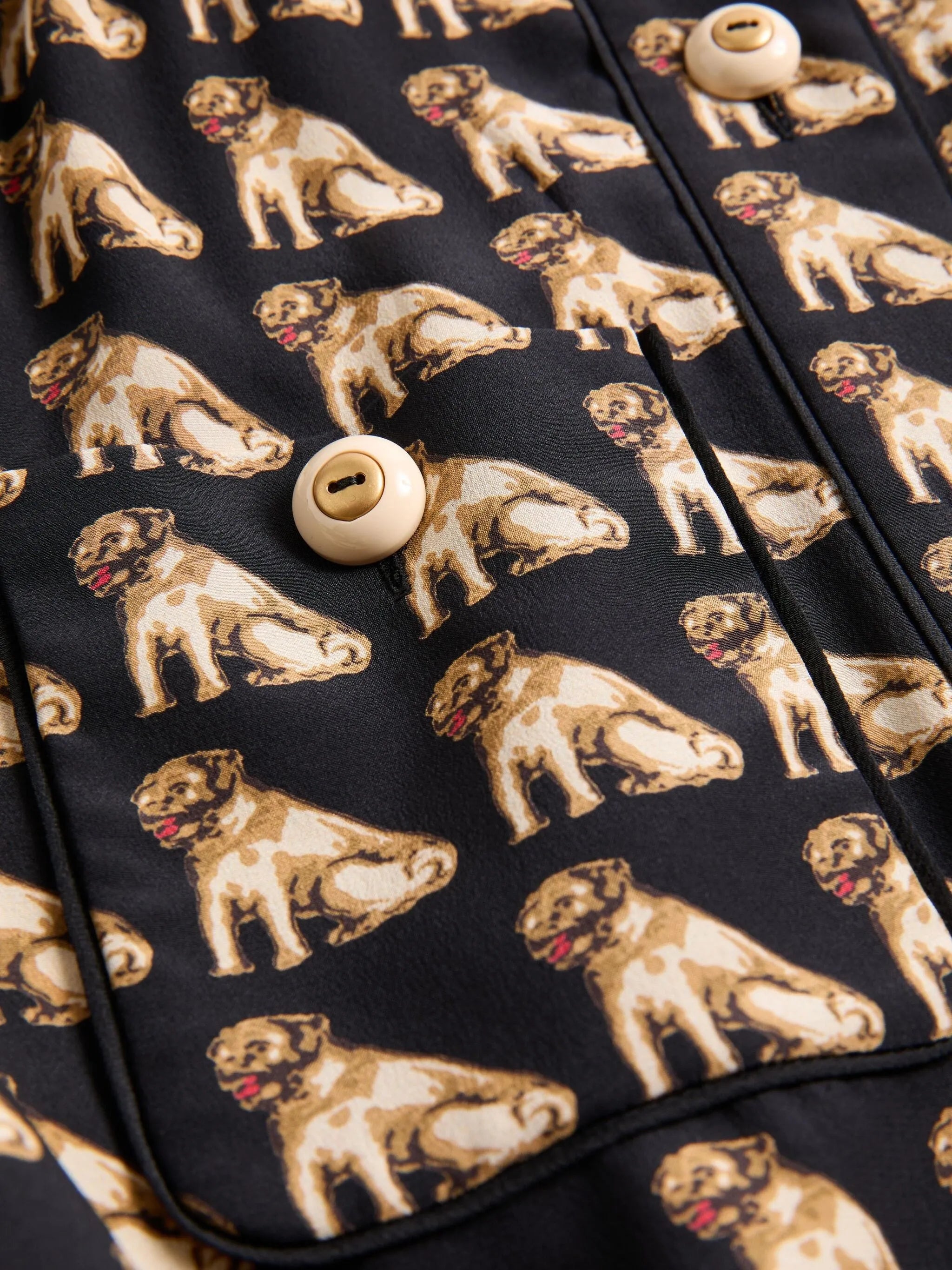 Petit Charles-print crepe de chine midi dress