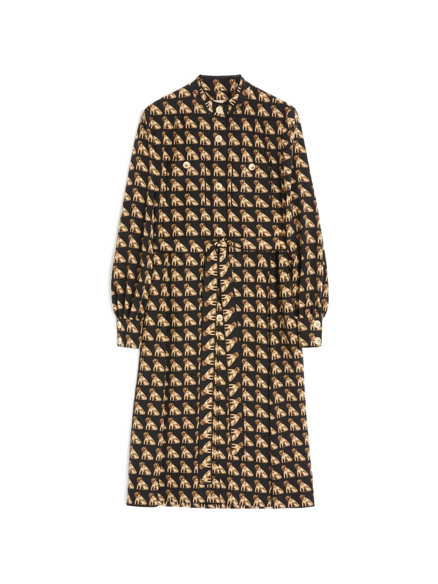Petit Charles-print crepe de chine midi dress