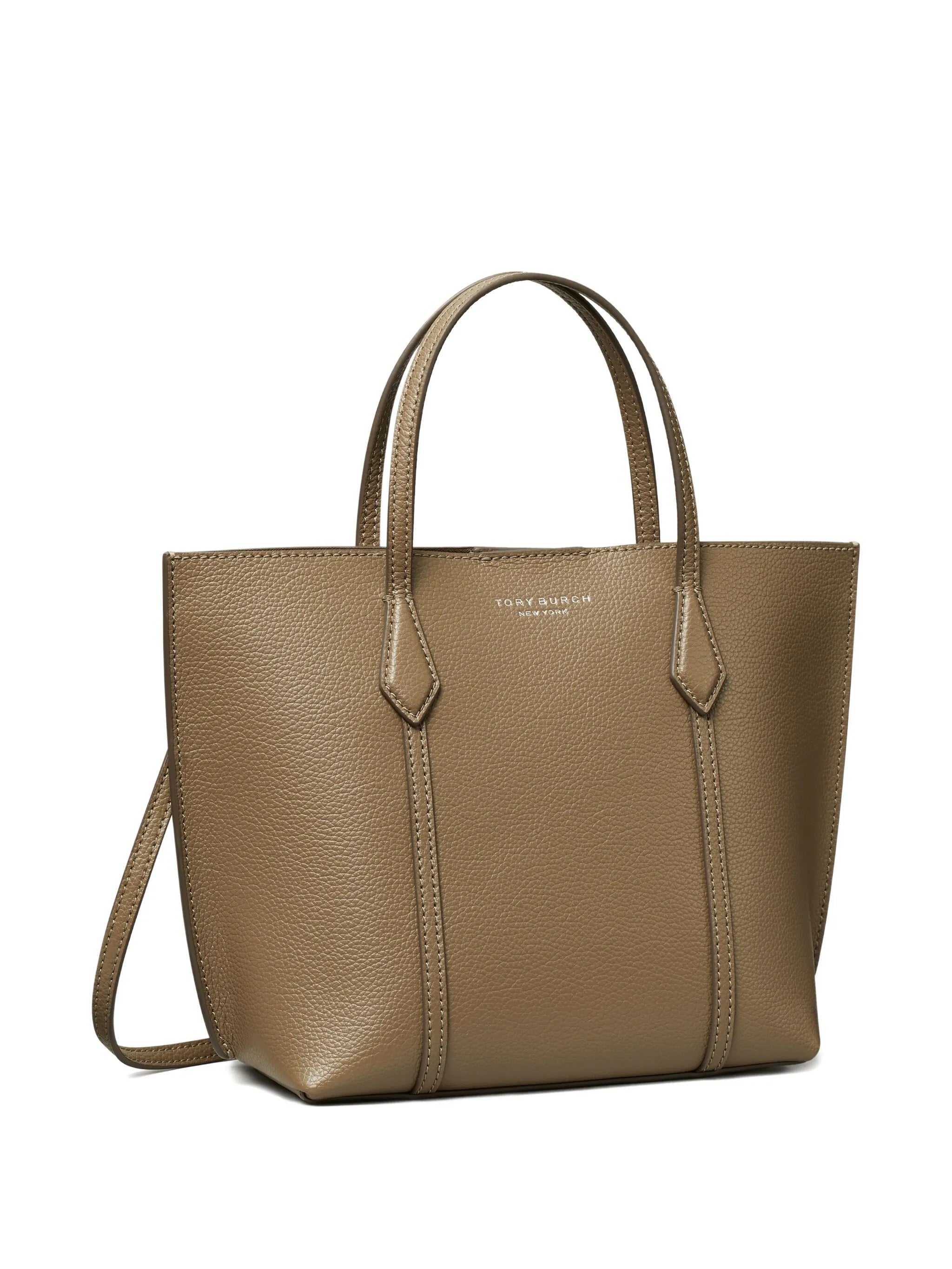 textured leather tote bag