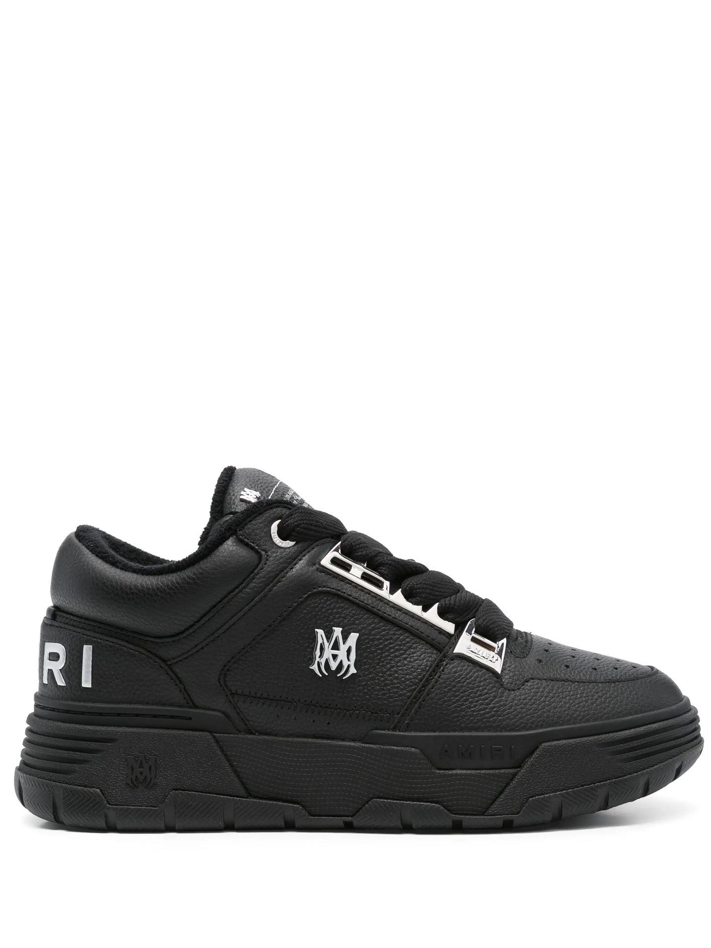 logo-embellished leather sneakers