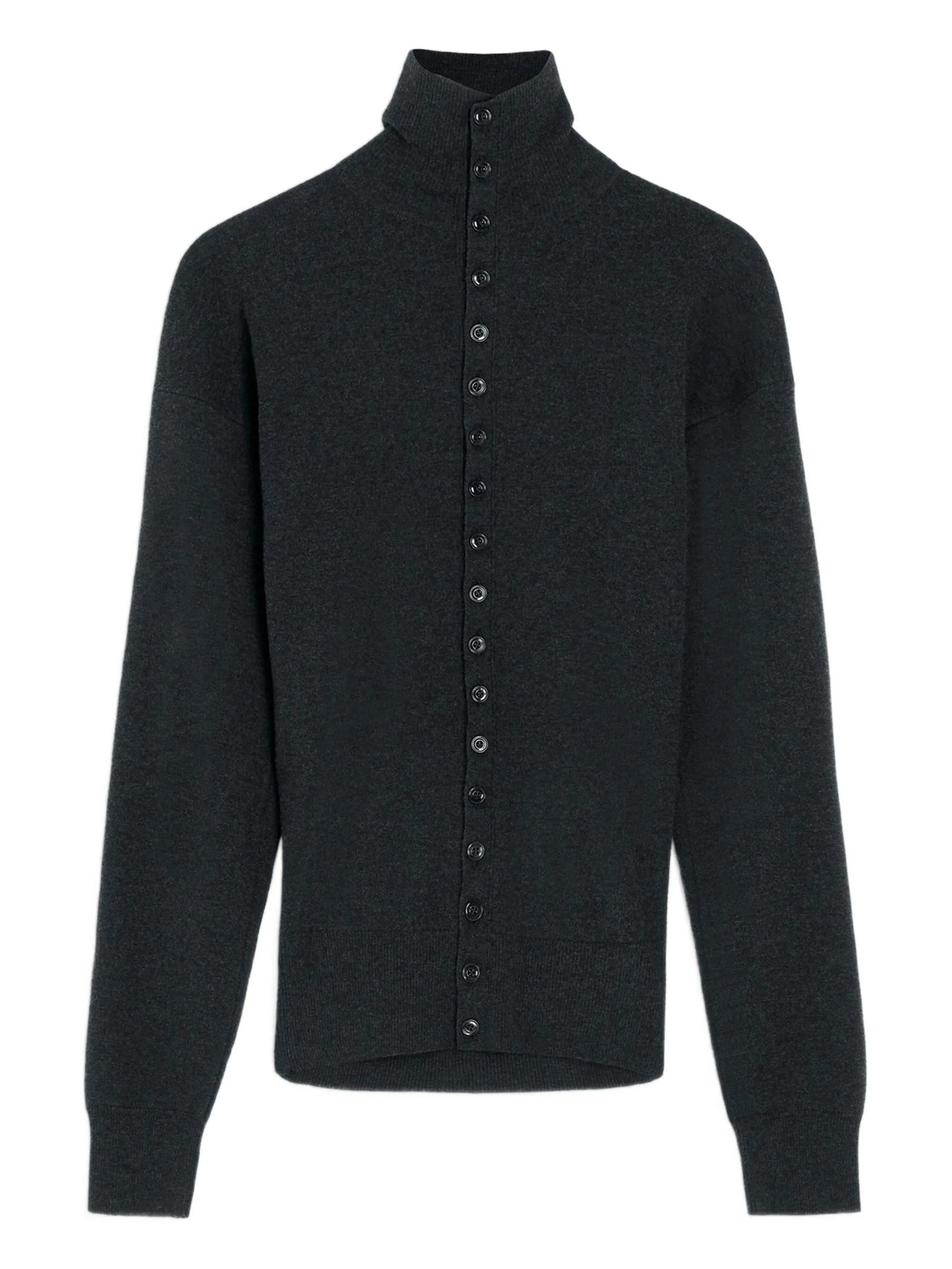 high-neck buttoned cardigan