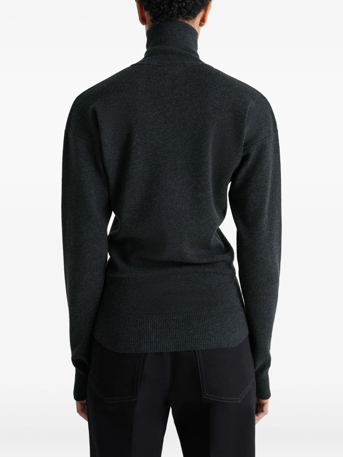 high-neck buttoned cardigan