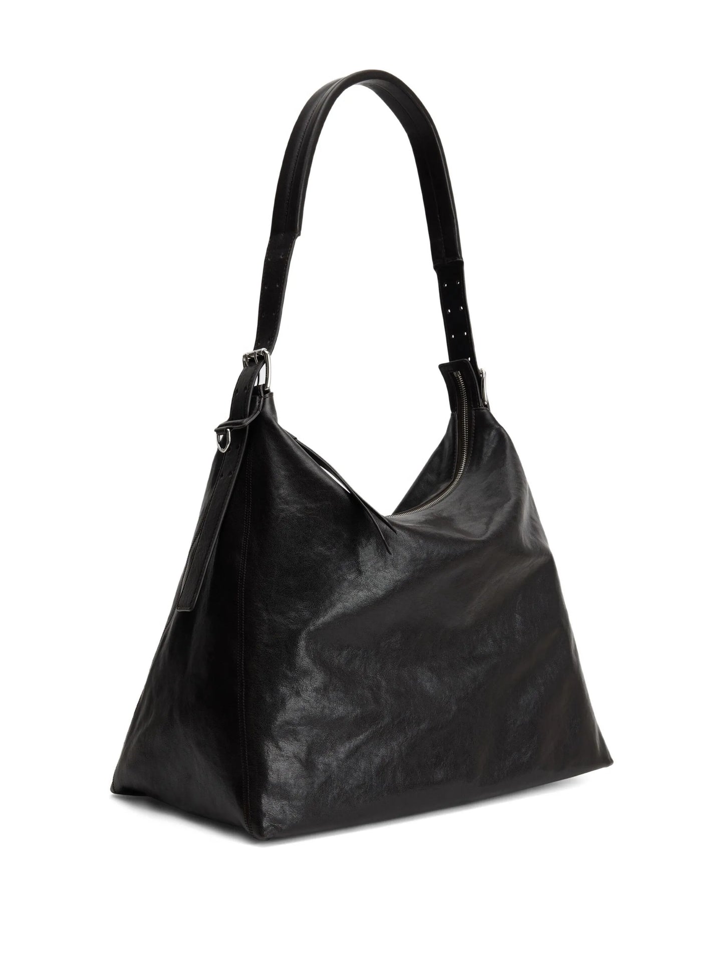 belted shoulder bag in leather