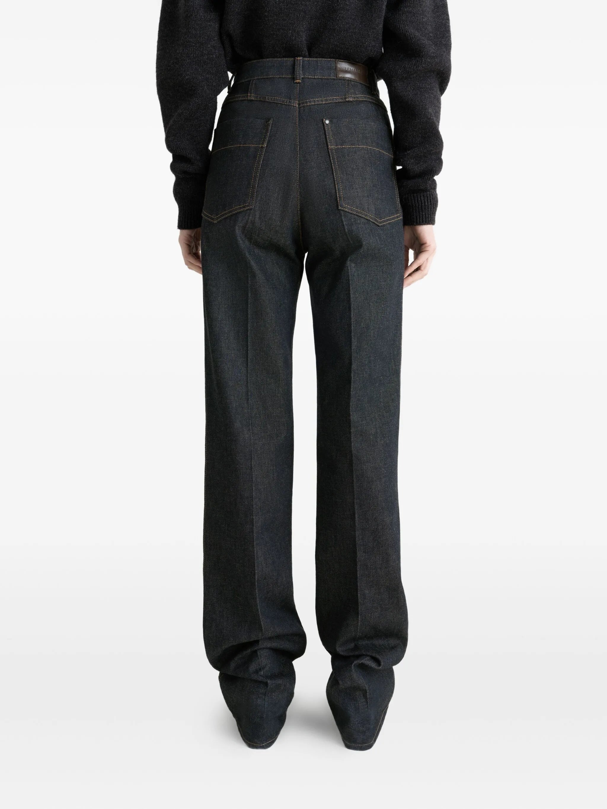 high-waisted pleated trousers