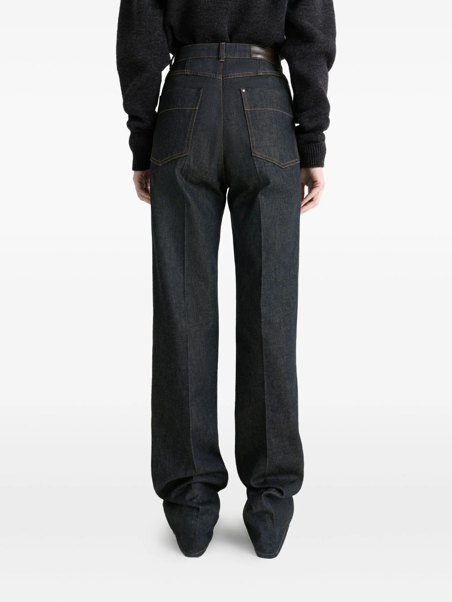 high-waisted pleated trousers