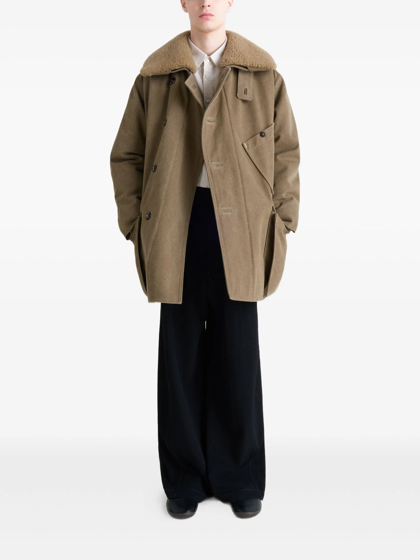 shearling-collar parka