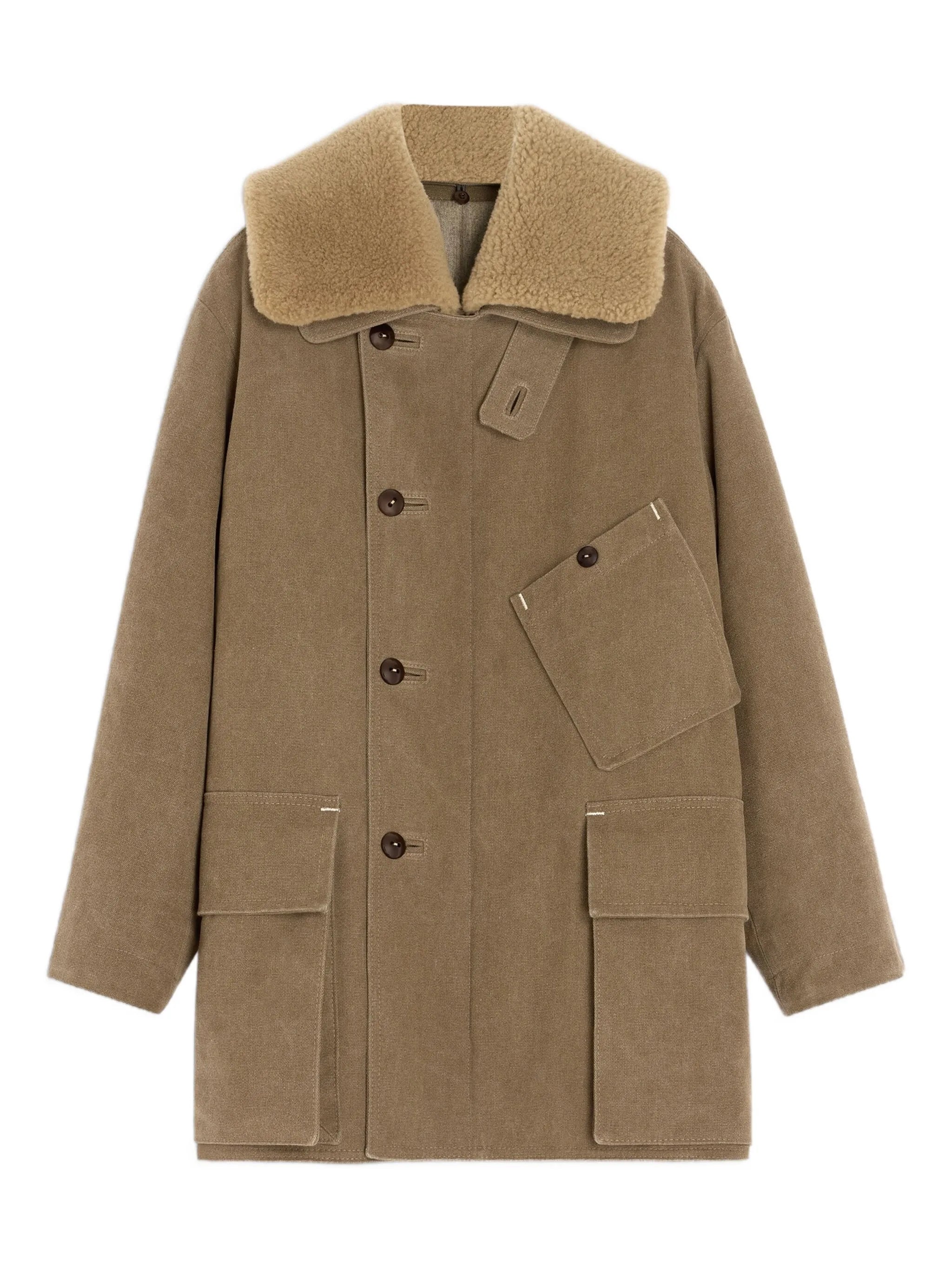 shearling-collar parka
