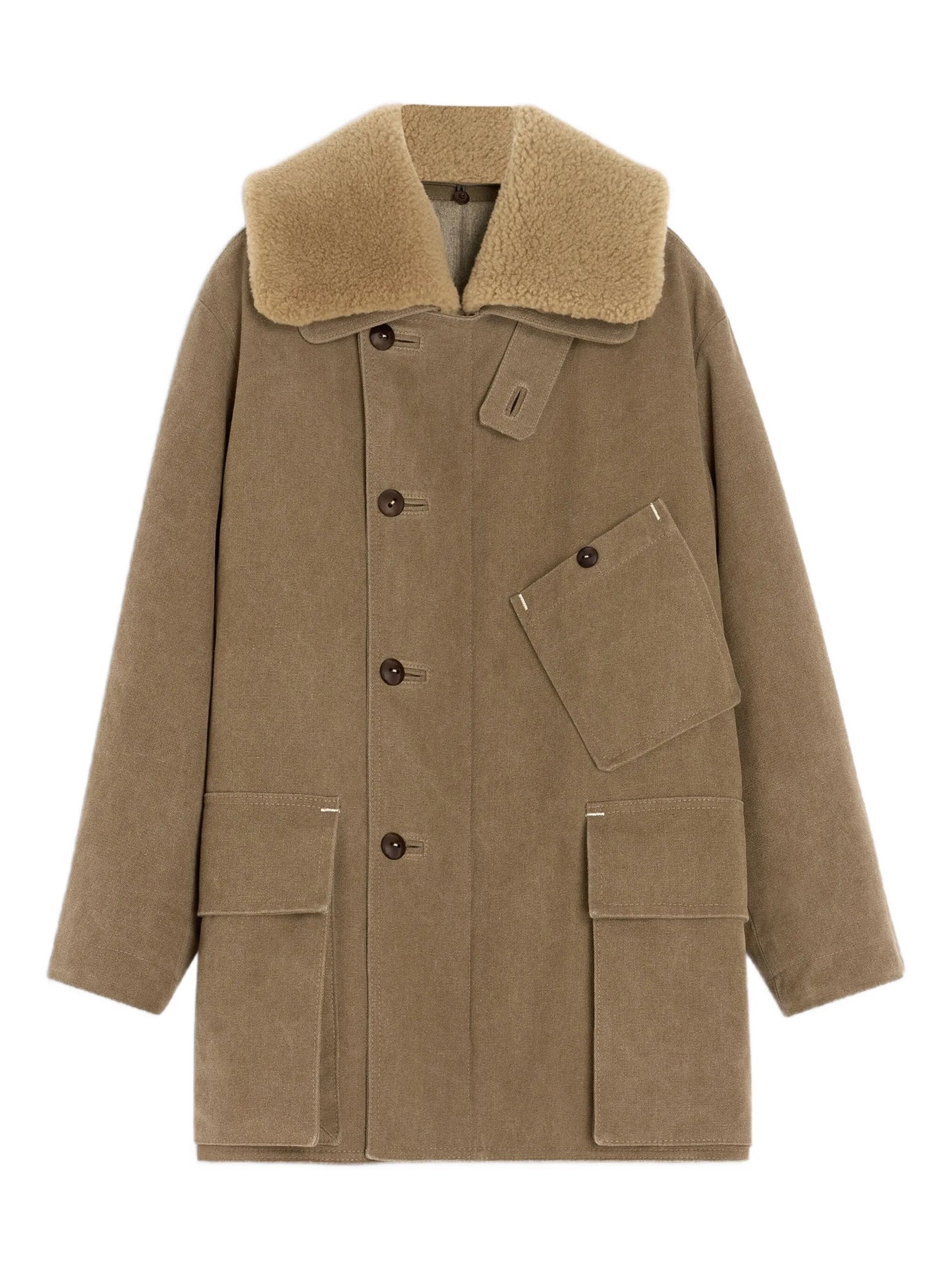 shearling-collar parka