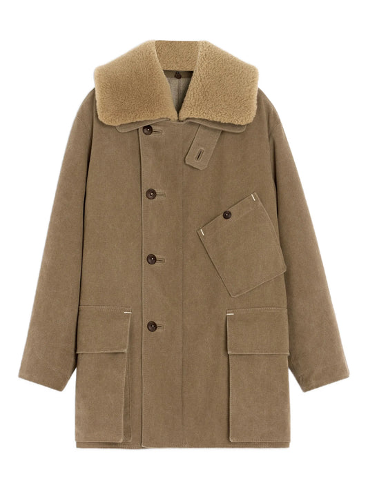 shearling-collar parka