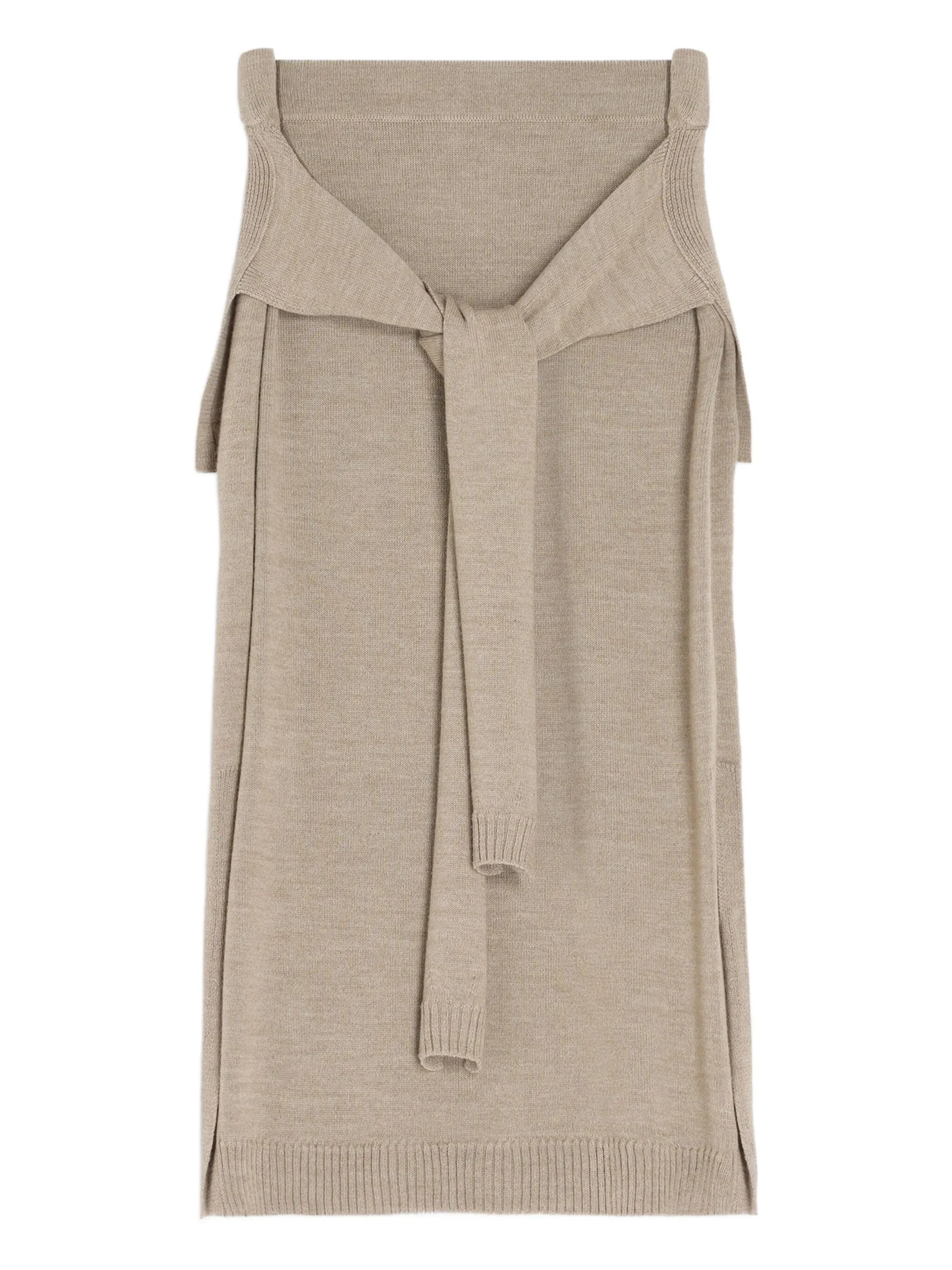 trompe l'oeil midi knitted skirt