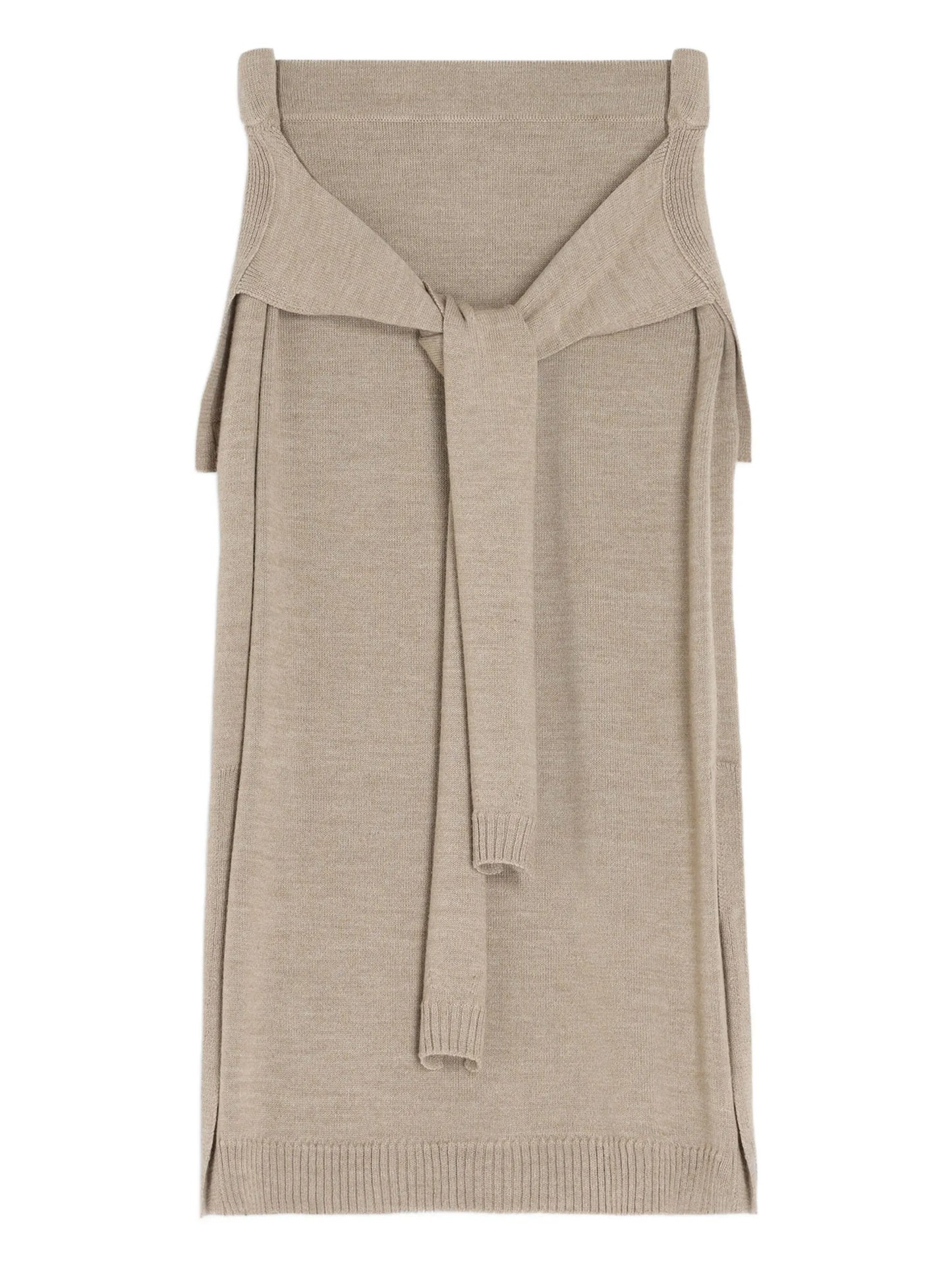 trompe l'oeil midi knitted skirt
