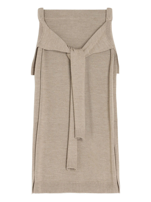 trompe l'oeil midi knitted skirt
