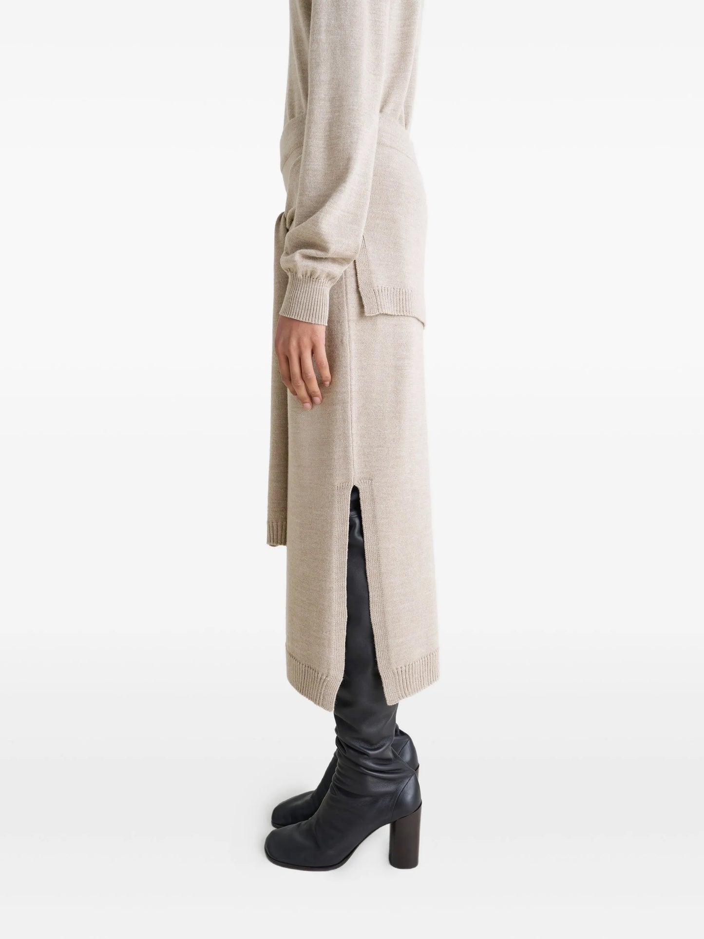trompe l'oeil midi knitted skirt