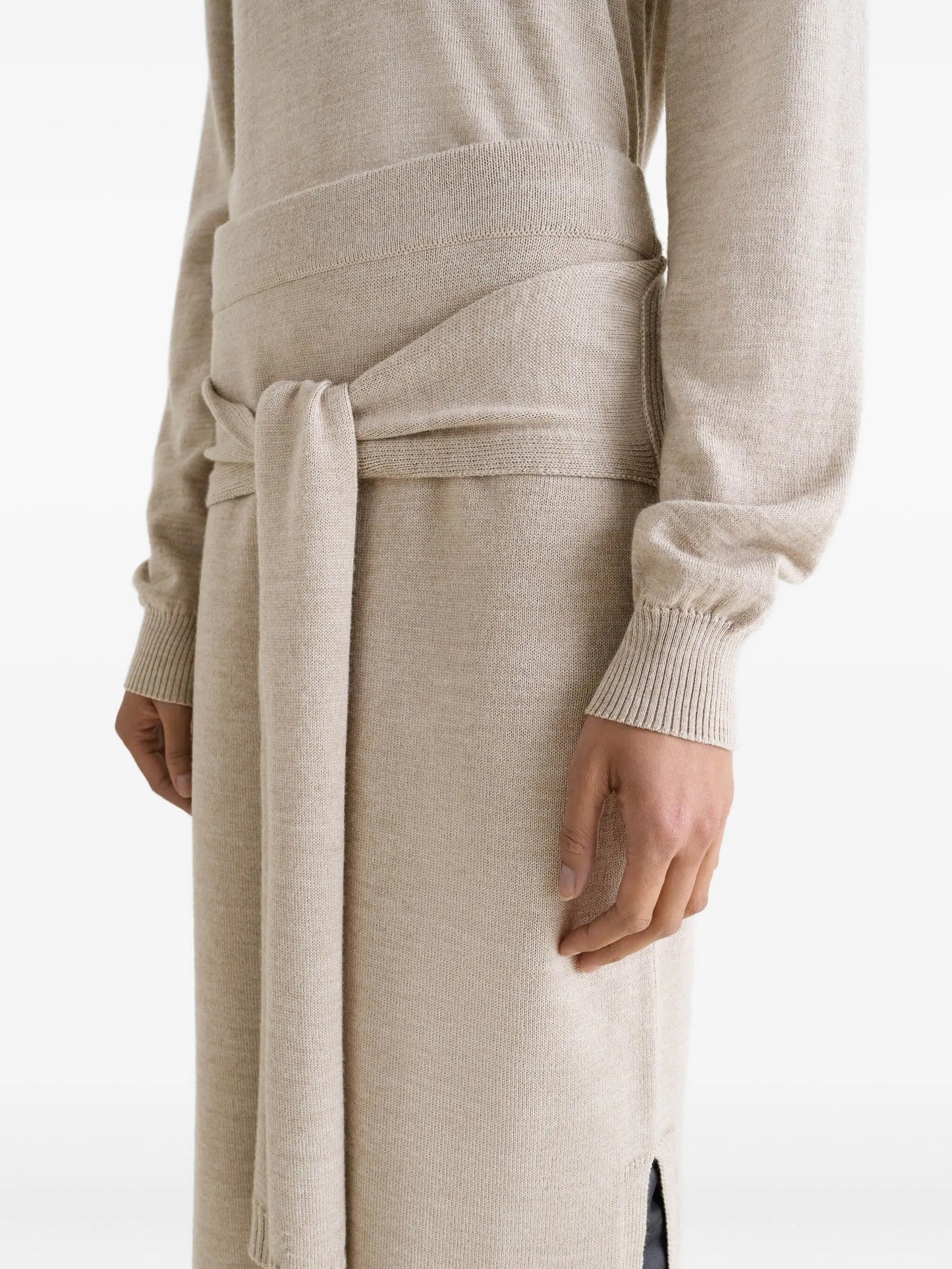 trompe l'oeil midi knitted skirt