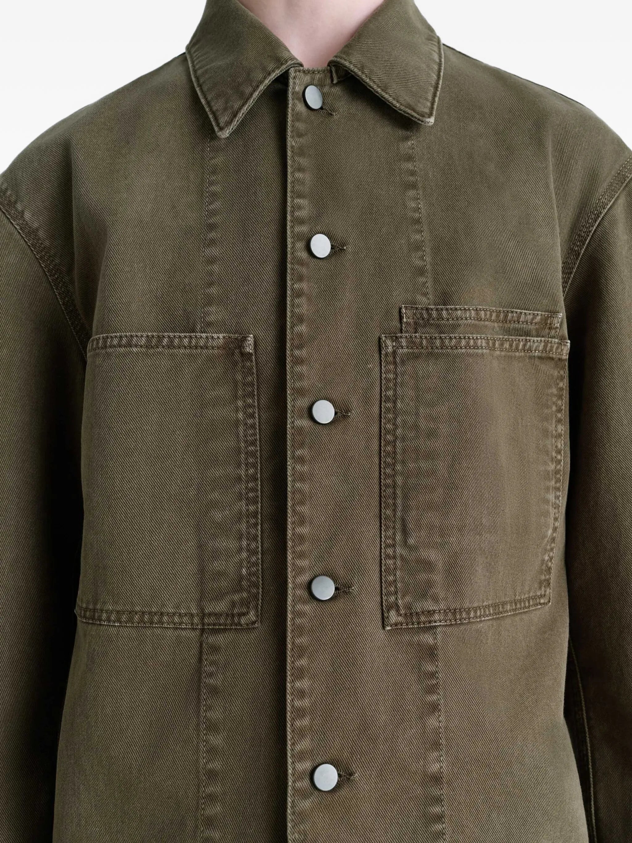patch-pocket denim overshirt