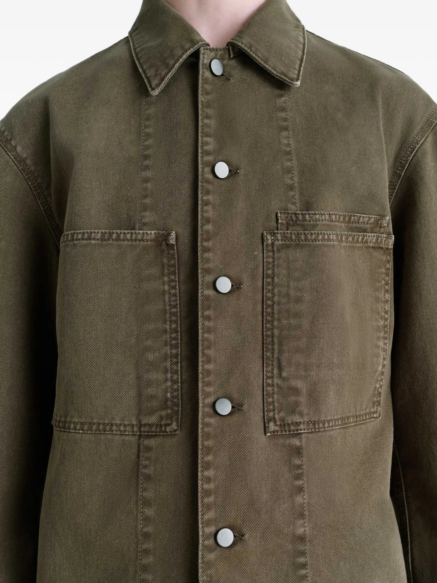 patch-pocket denim overshirt