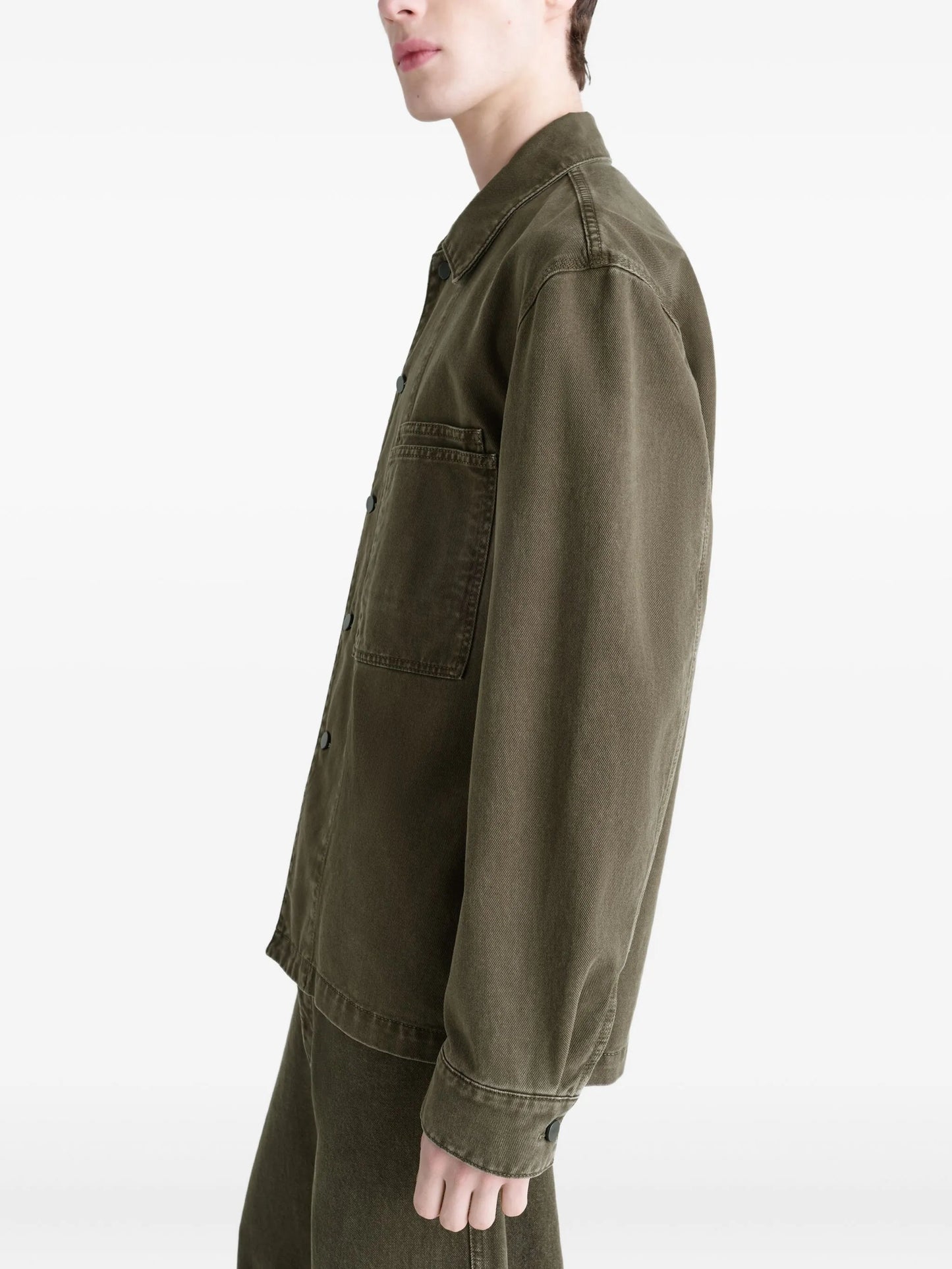 patch-pocket denim overshirt