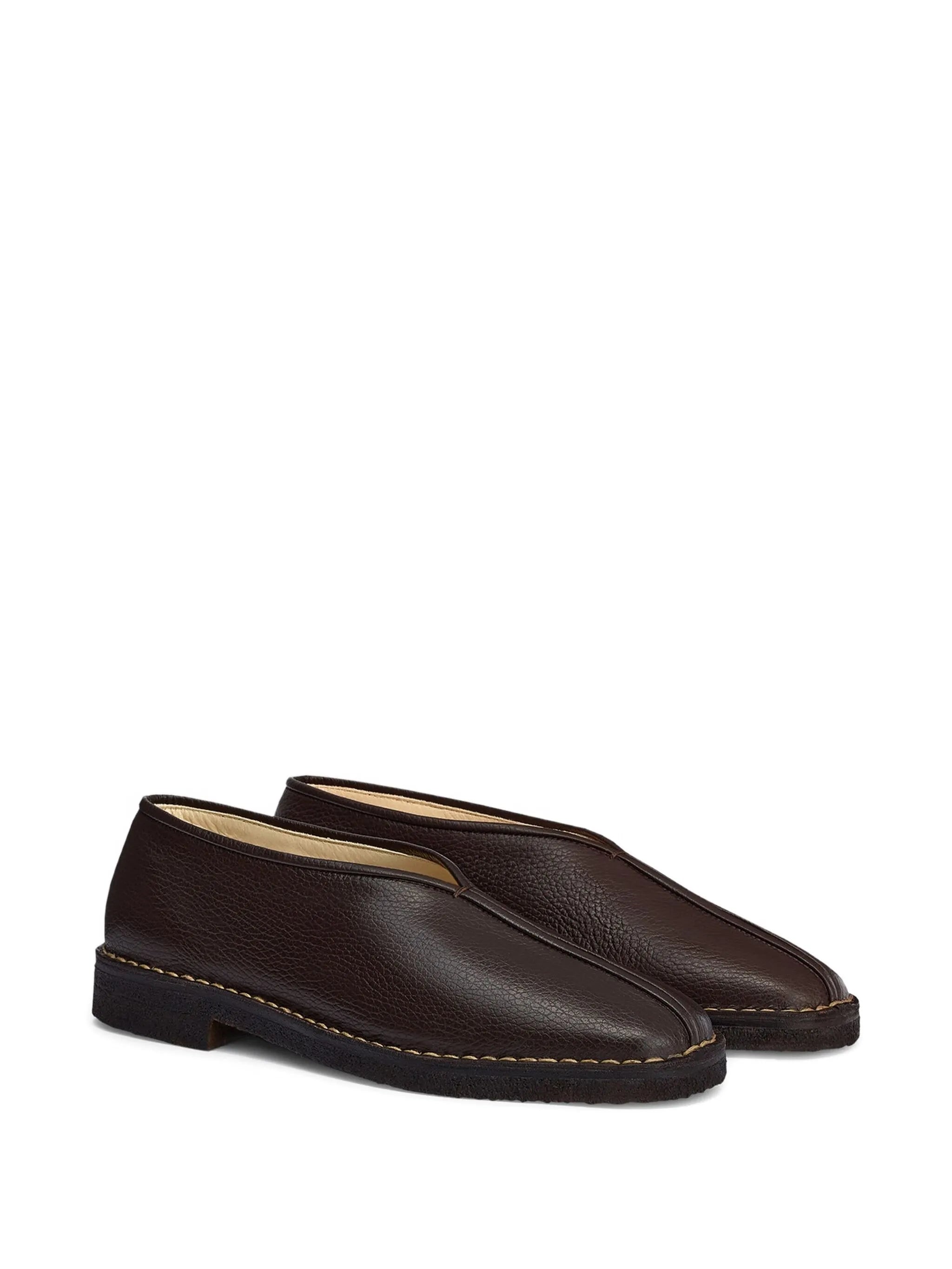 piped square-toe loafers