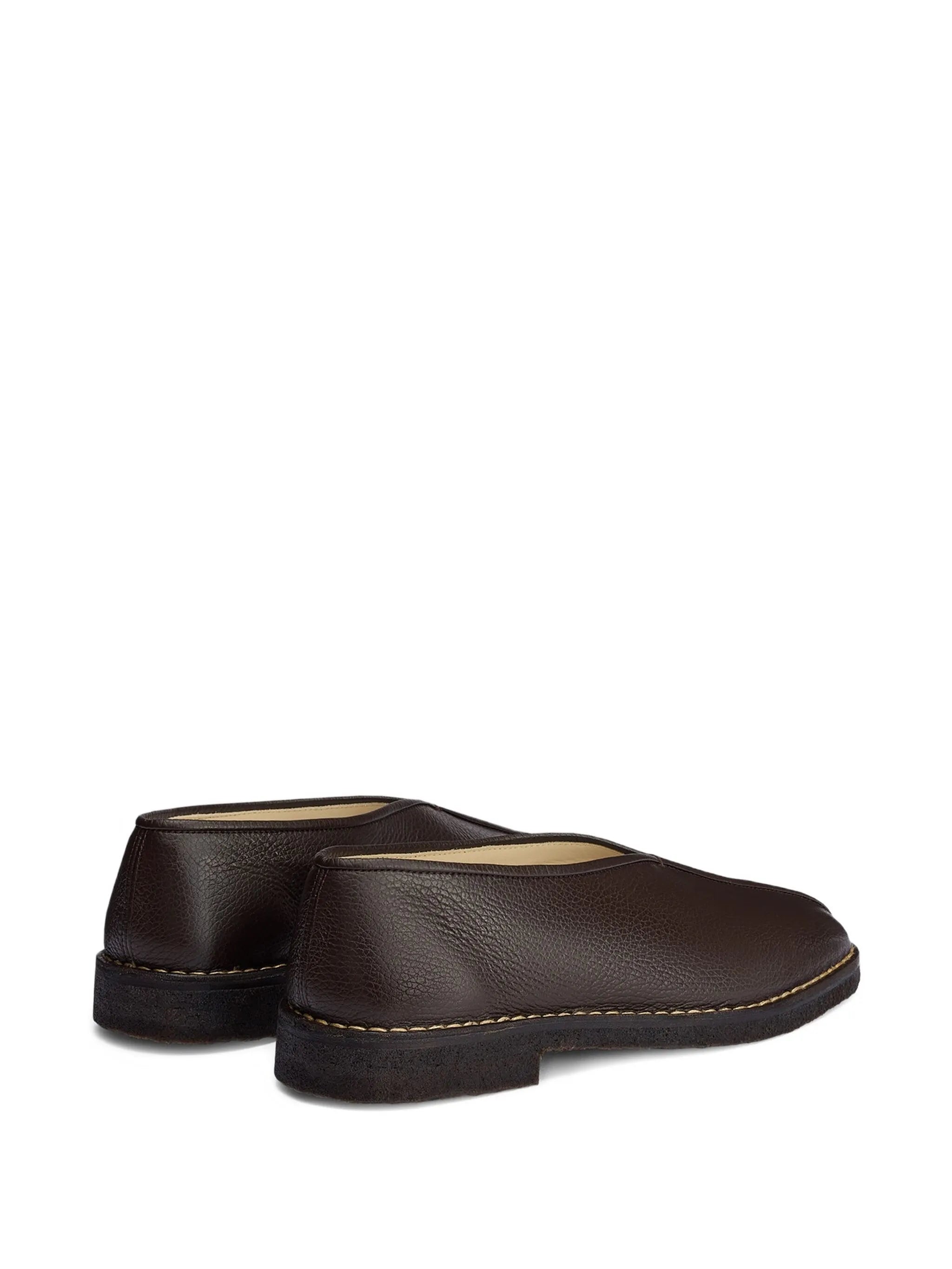piped square-toe loafers