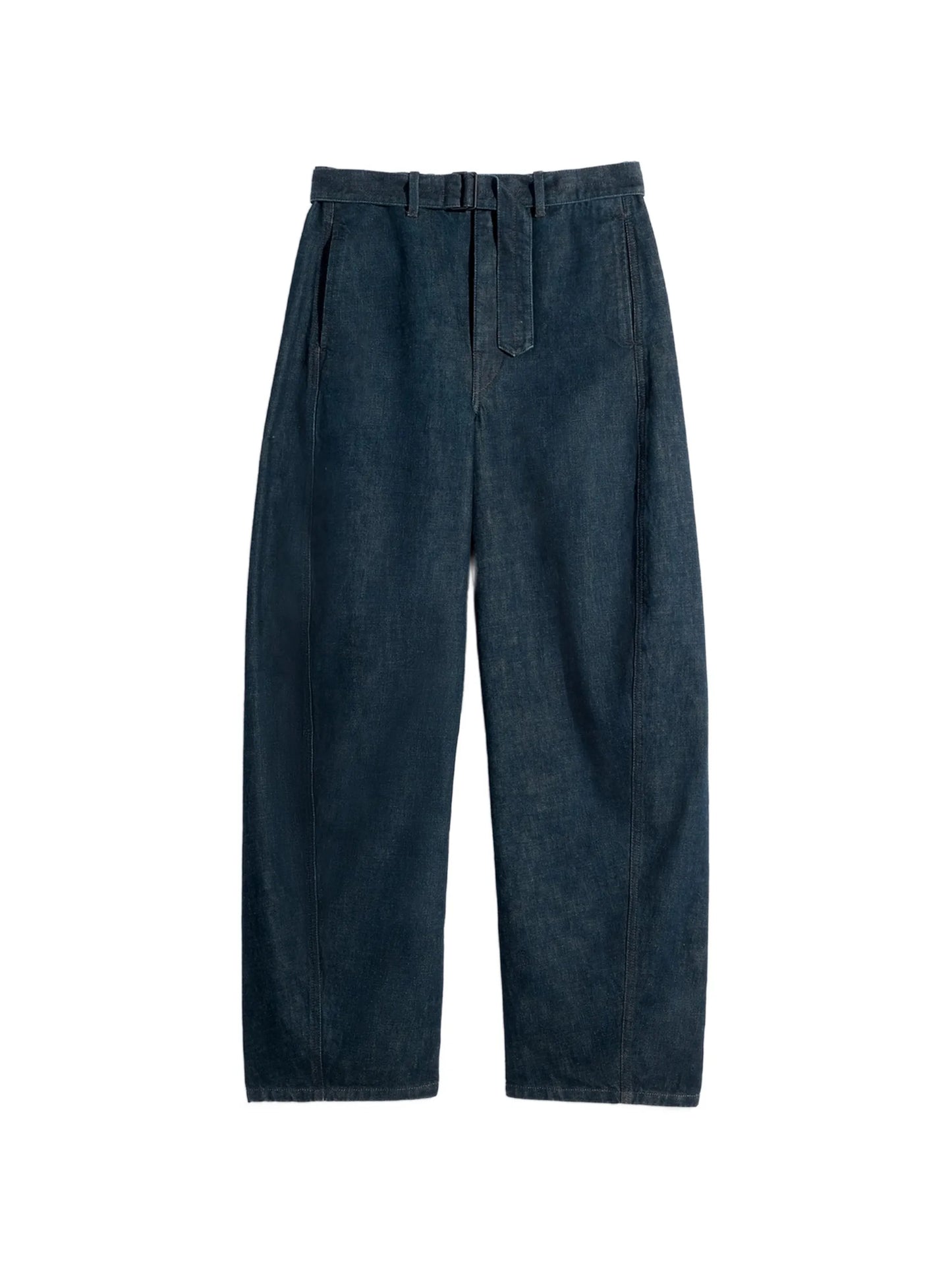 belted twisted denim jeans