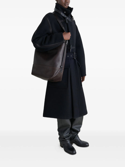 large belted tote bag