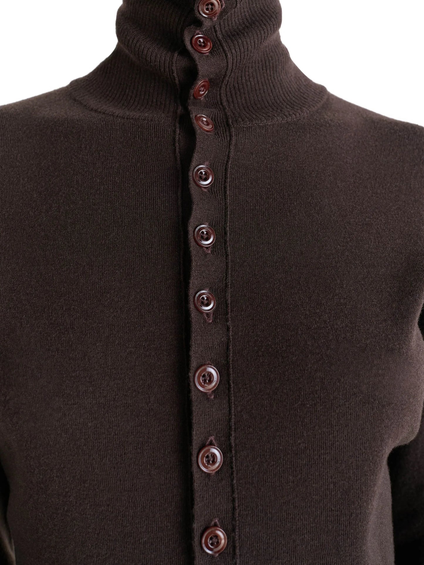 high-neck cardigan