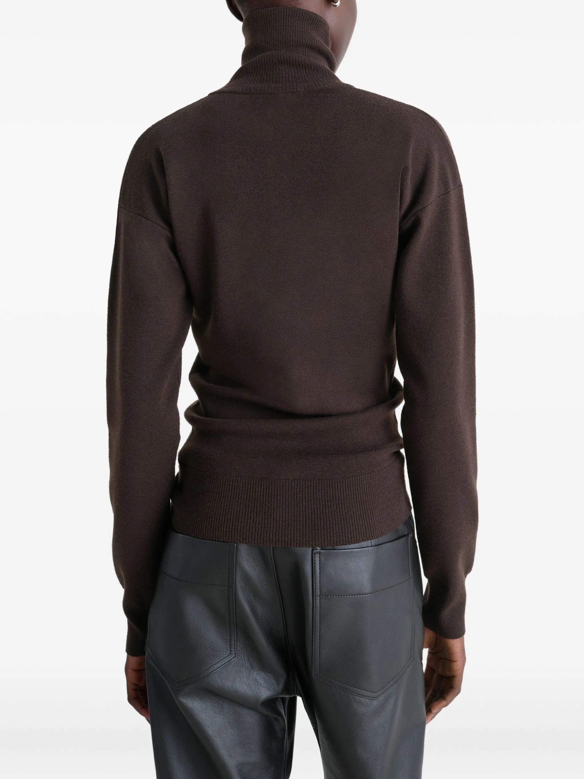 high-neck cardigan