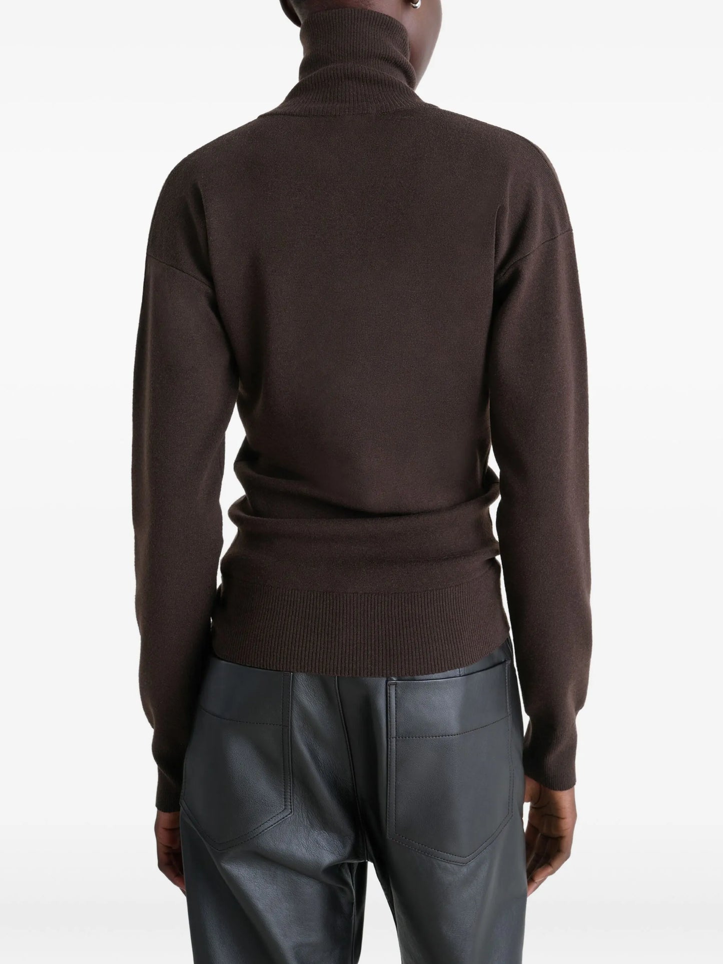 high-neck cardigan
