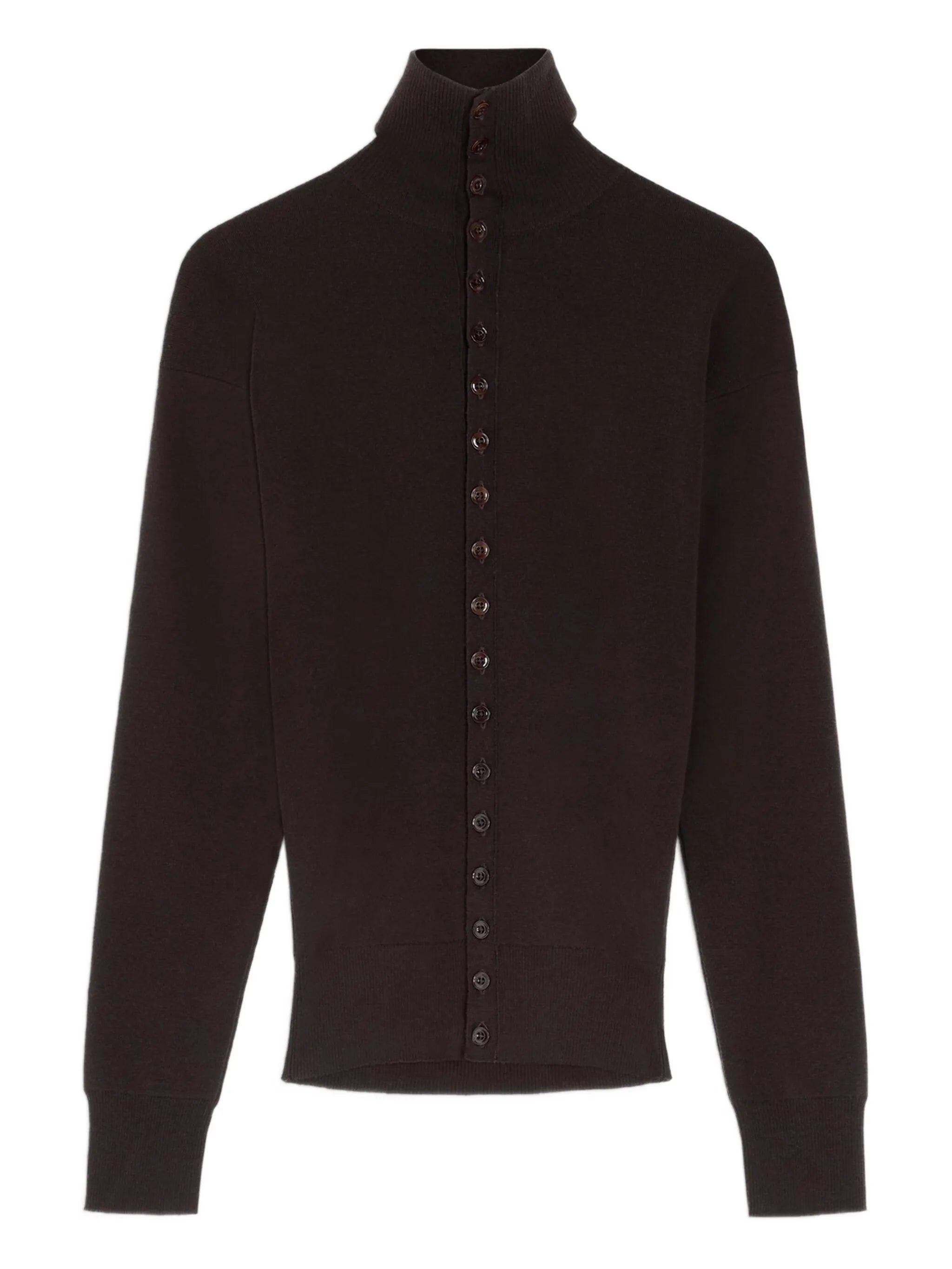 high-neck cardigan