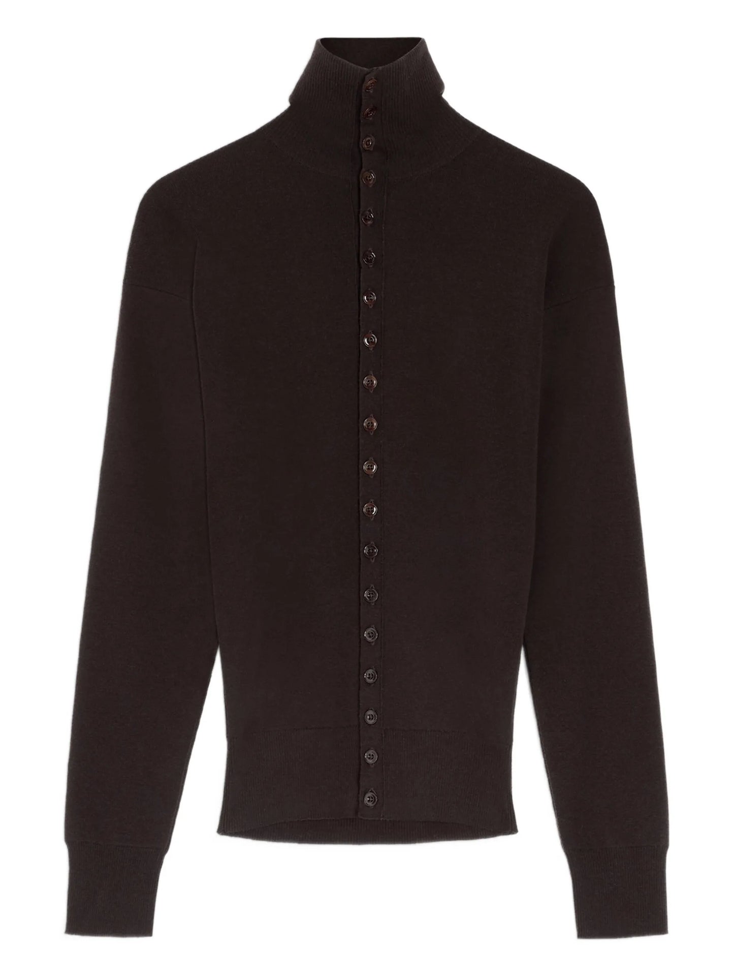 high-neck cardigan