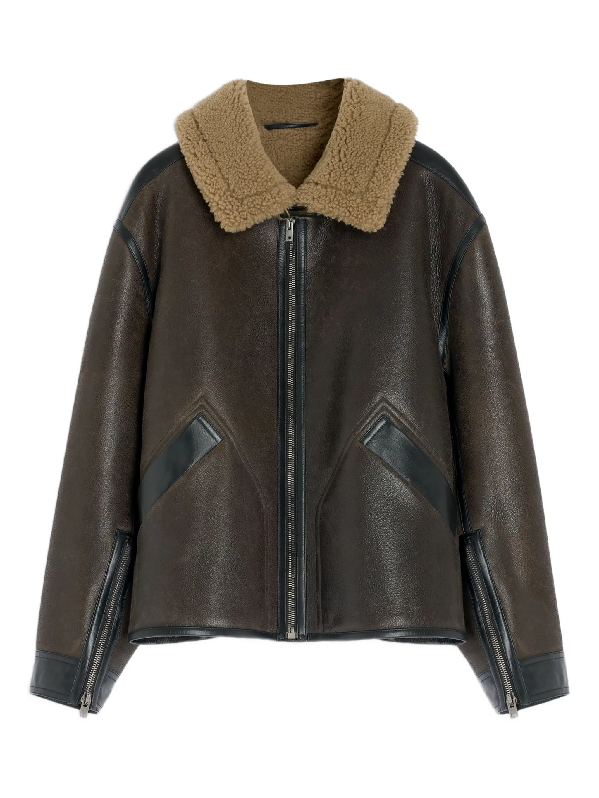 shearling-trim jacket