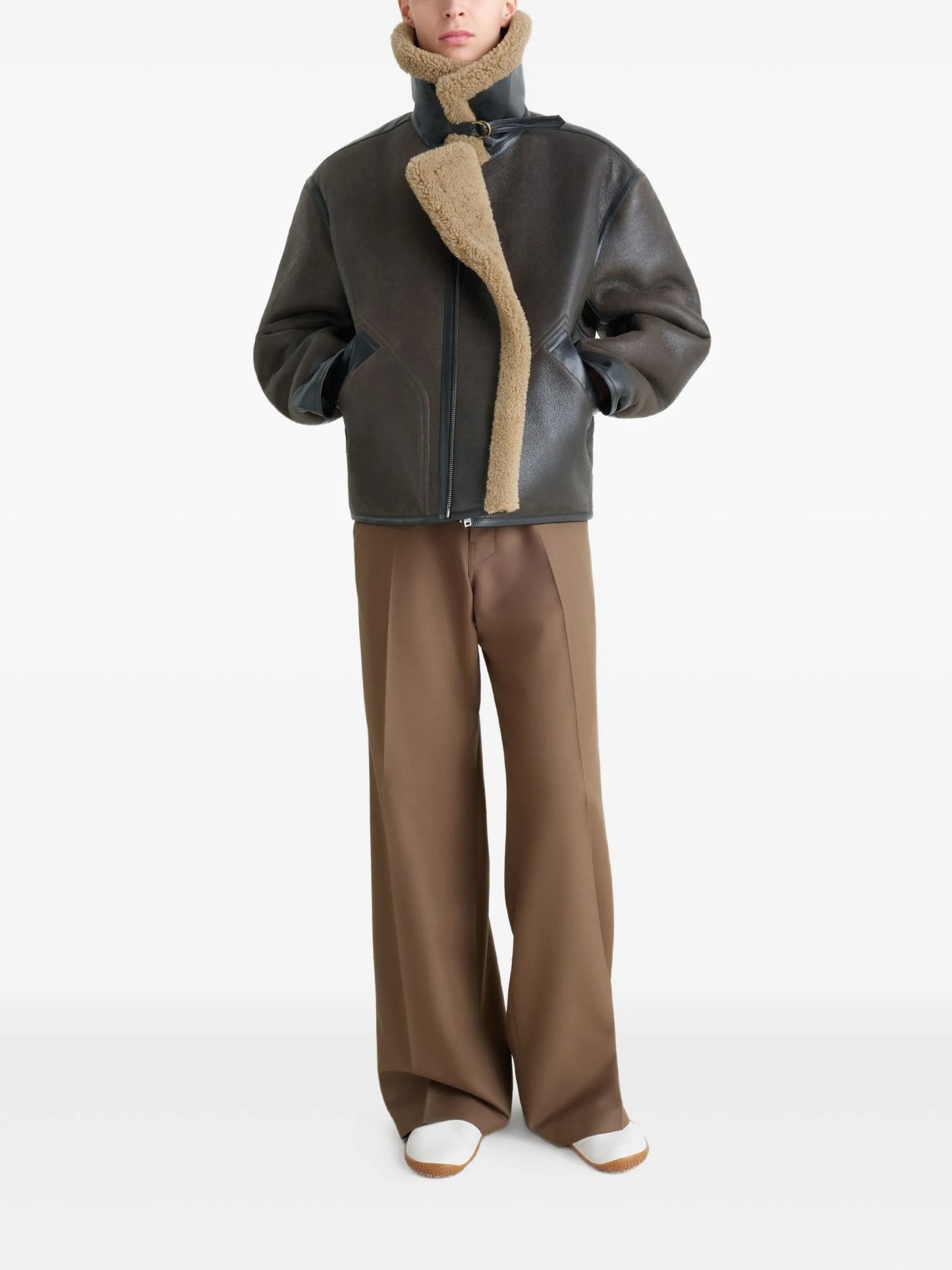 shearling-trim jacket