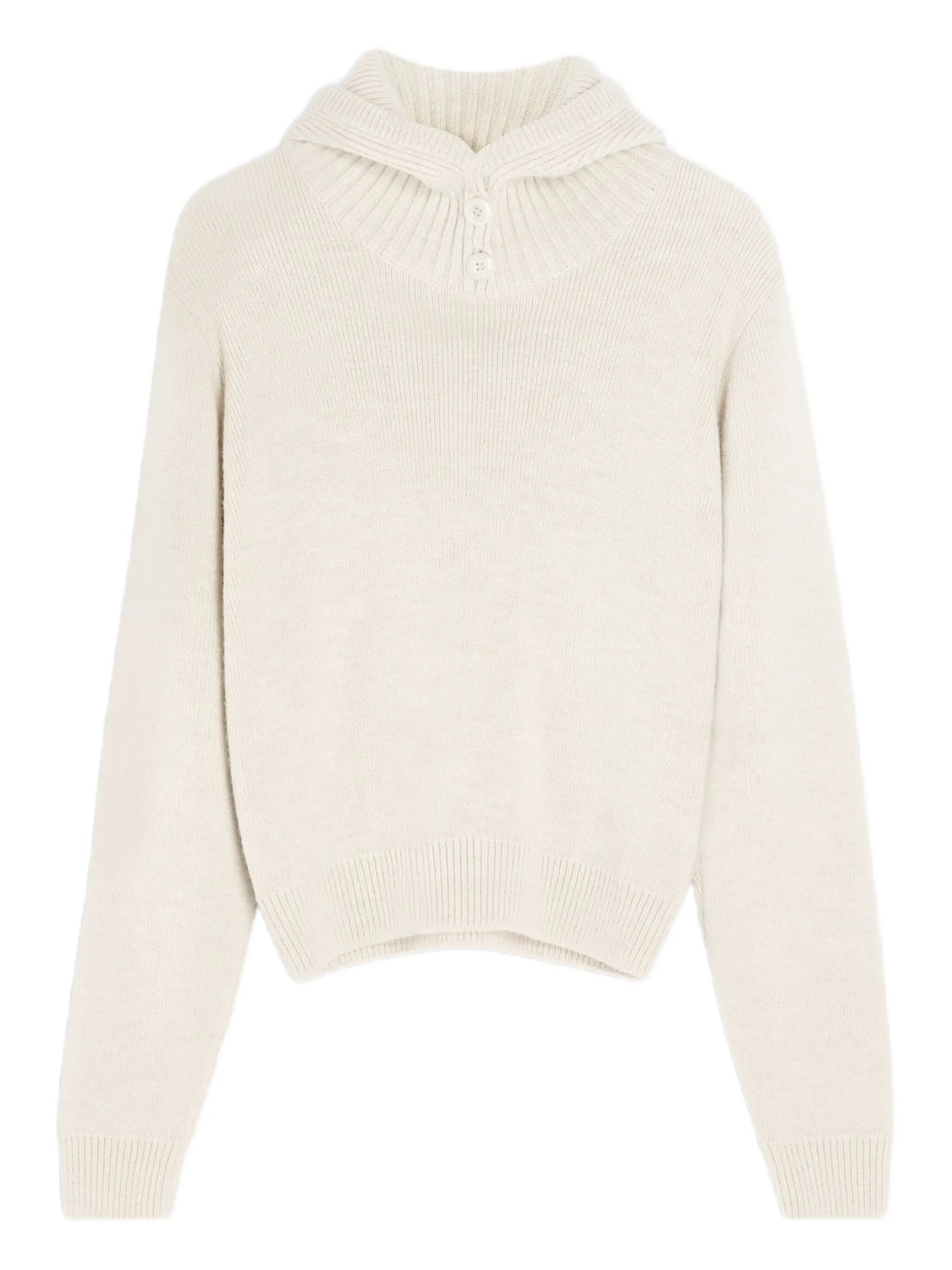 buttoned ribbed-knit sweater