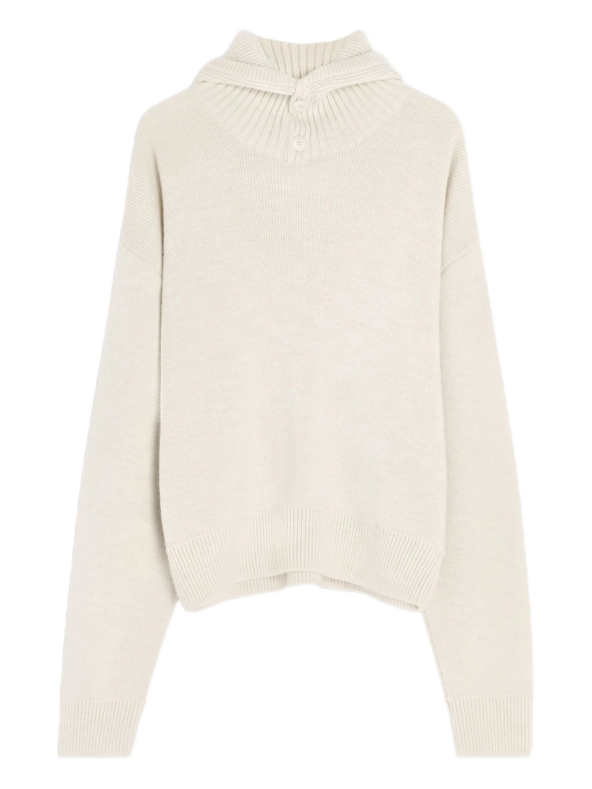 buttoned ribbed-knit jumper