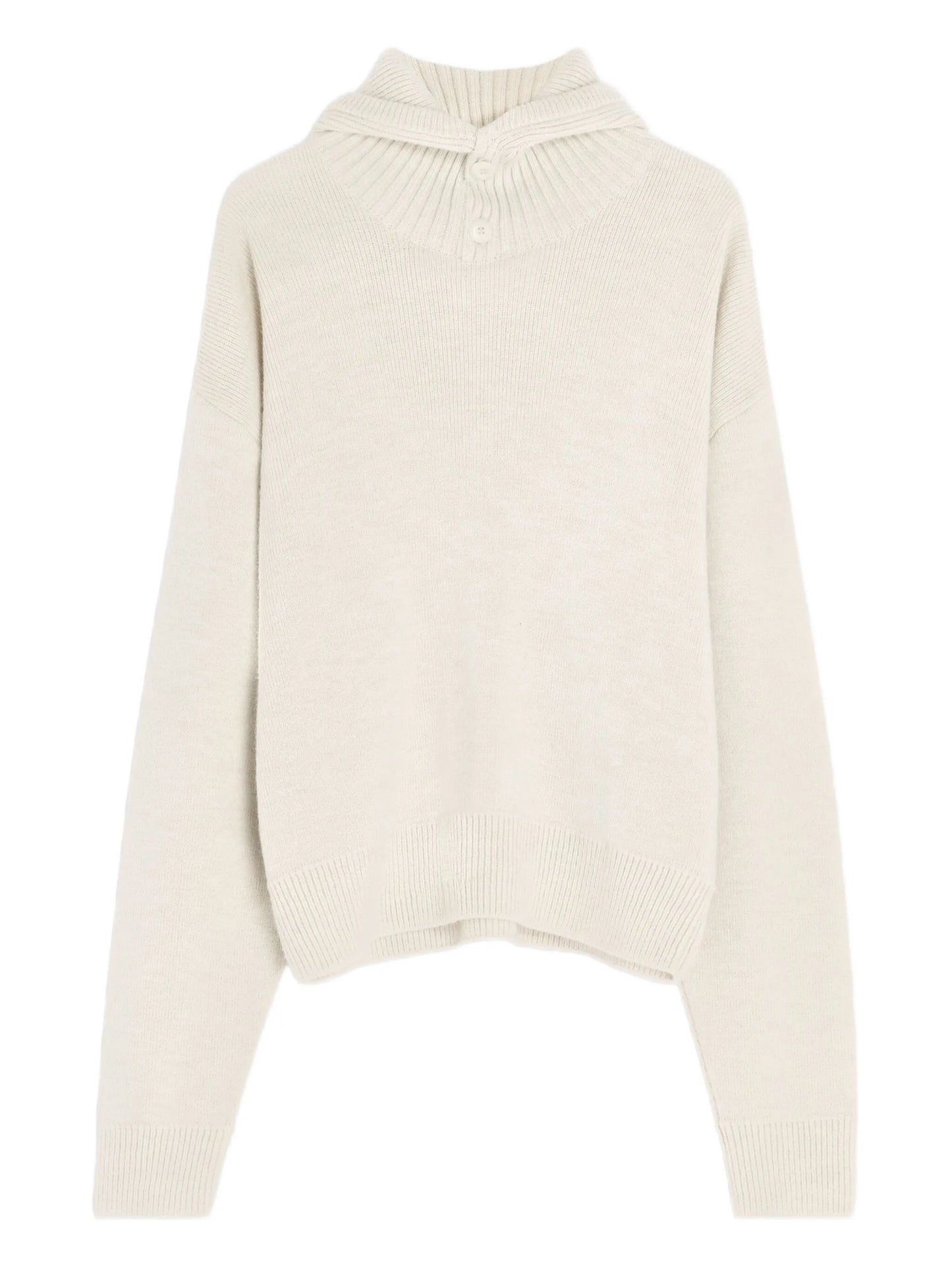 buttoned ribbed-knit jumper