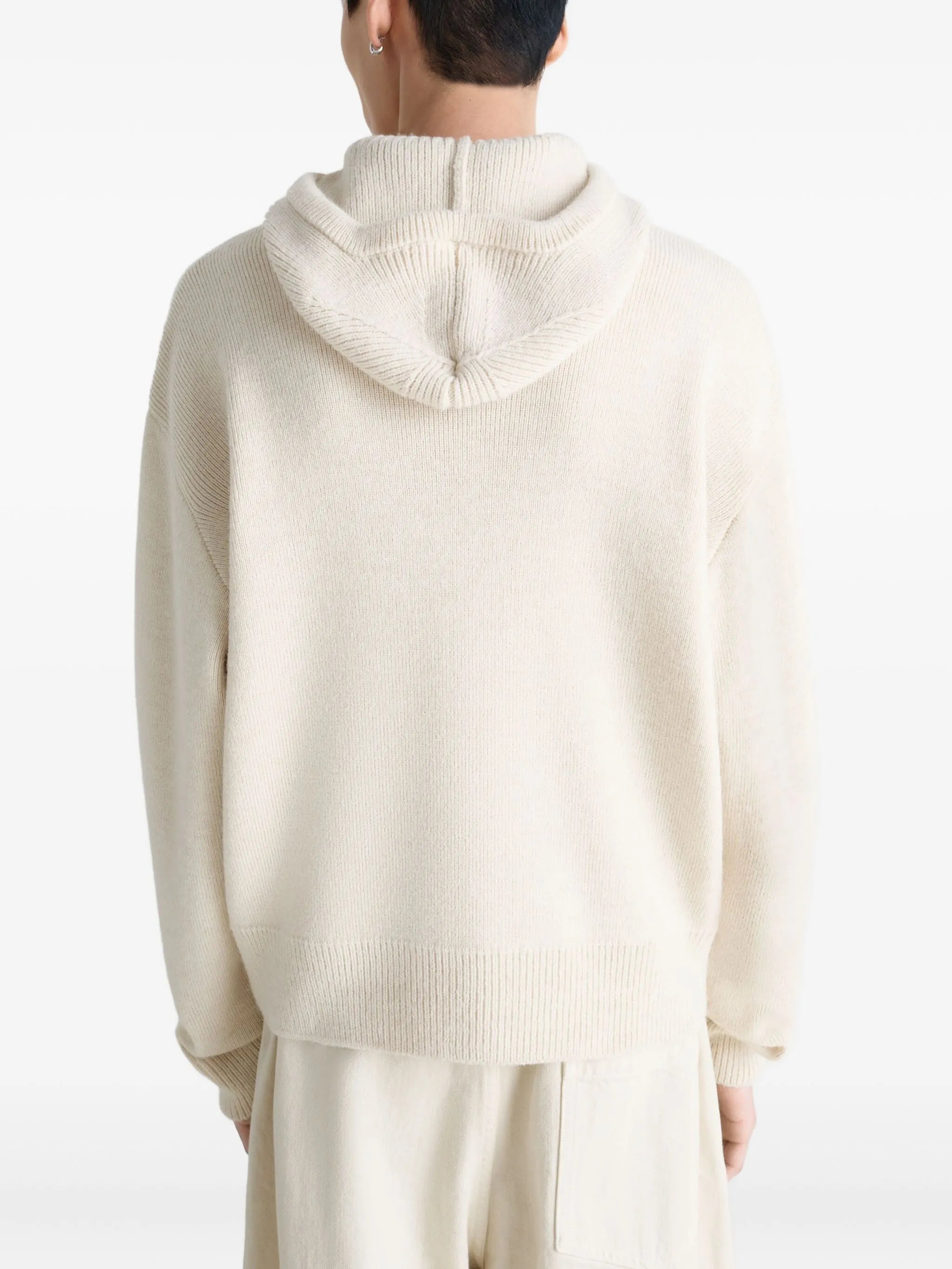buttoned ribbed-knit jumper