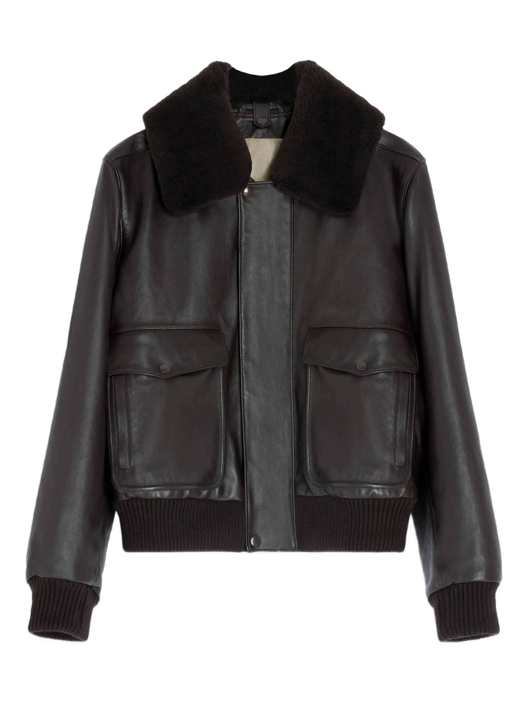 sheepskin-collar leather jacket