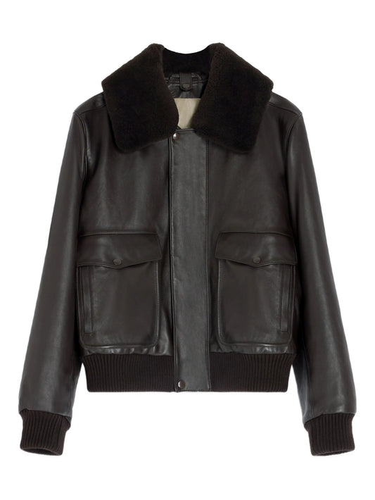 sheepskin-collar leather jacket