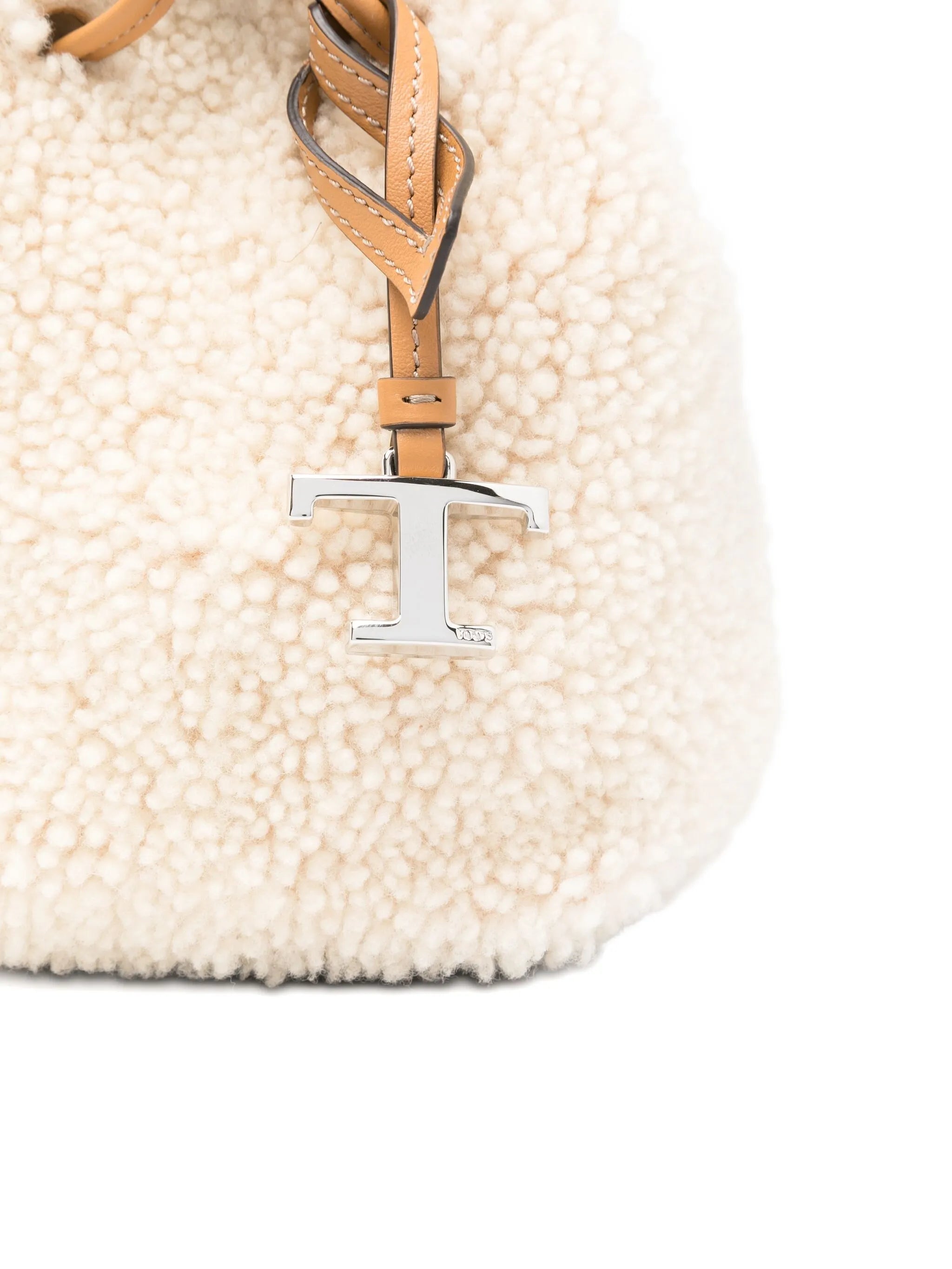 shearling bucket bag